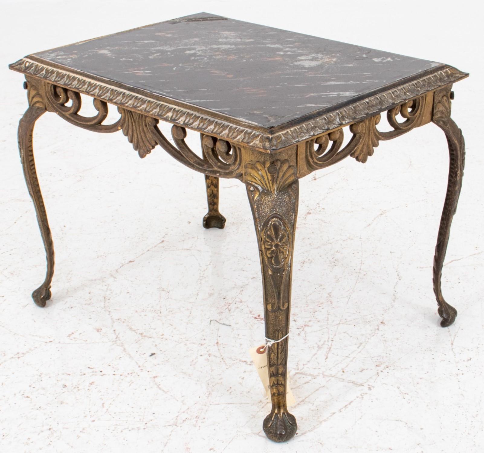 Gilt Metal and Glass Occasional Table In Good Condition For Sale In New York, NY
