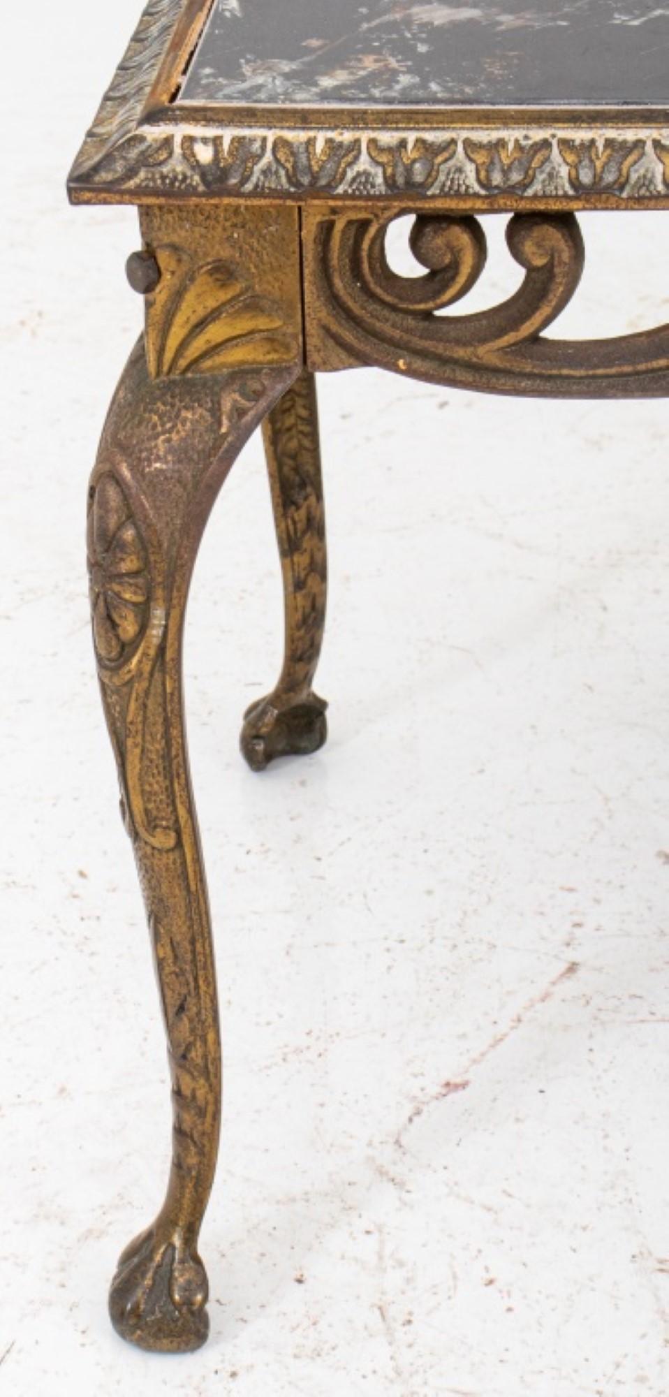 Gilt Metal and Glass Occasional Table For Sale 1