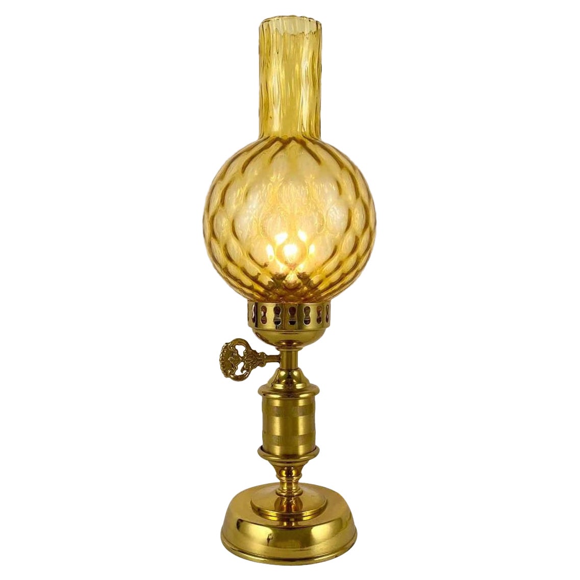 Gilt Metal and Glass Plafond Vintage Table Lamp, 1980s