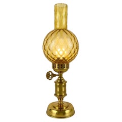 Gilt Metal and Glass Plafond Vintage Table Lamp, 1980s