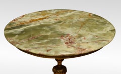 Gilt Metal and Onyx Side Table