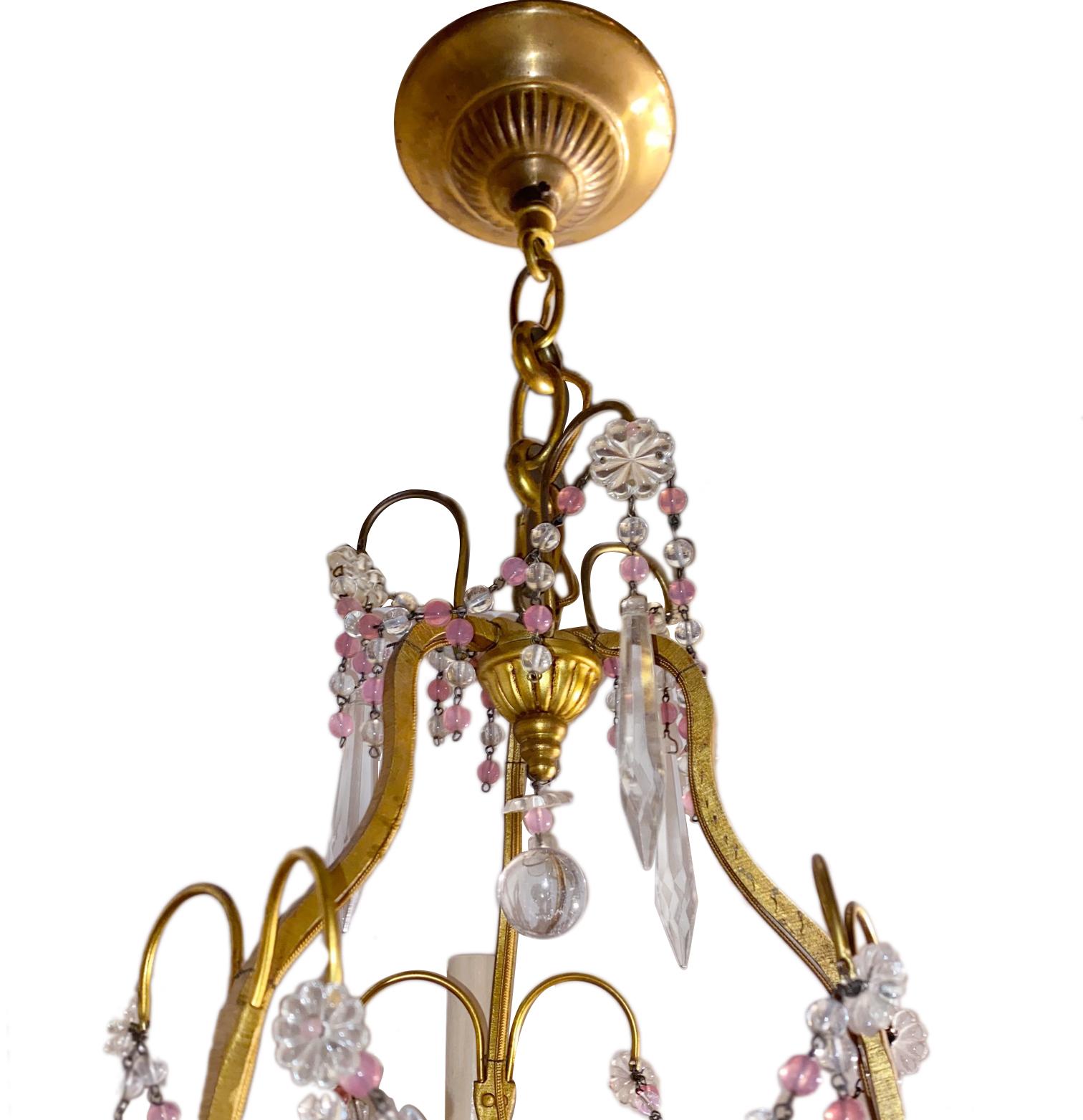 pink beaded chandelier