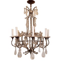 Gilt Metal and Rock Crystal Chandelier Gilt Metal and Rock Crystal Chandelier