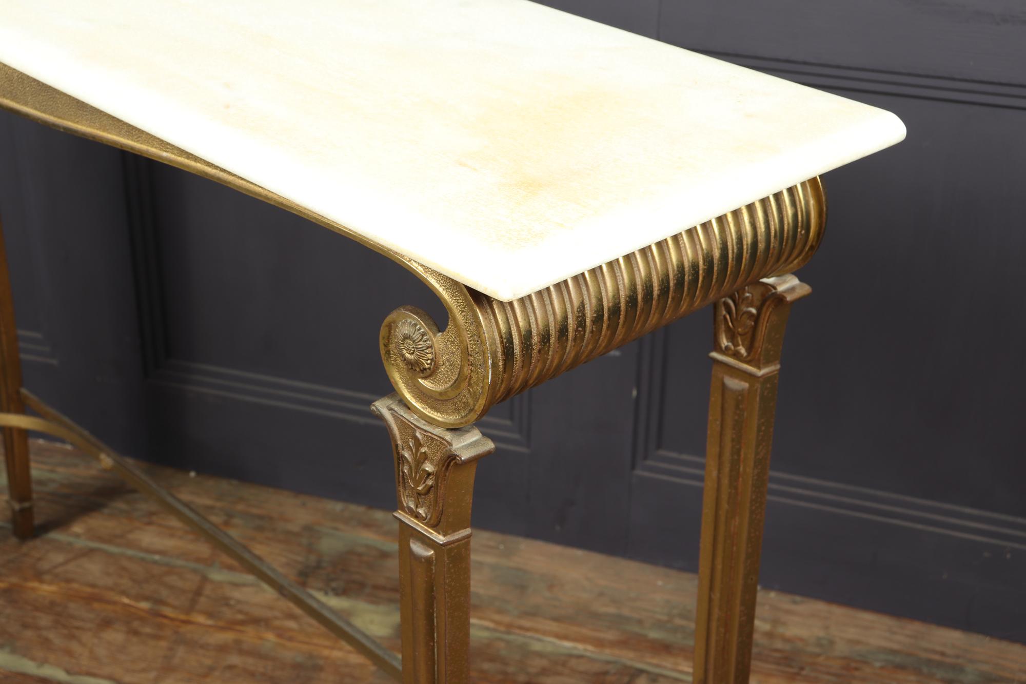 Gilt Metal and White Marble Console Table 4