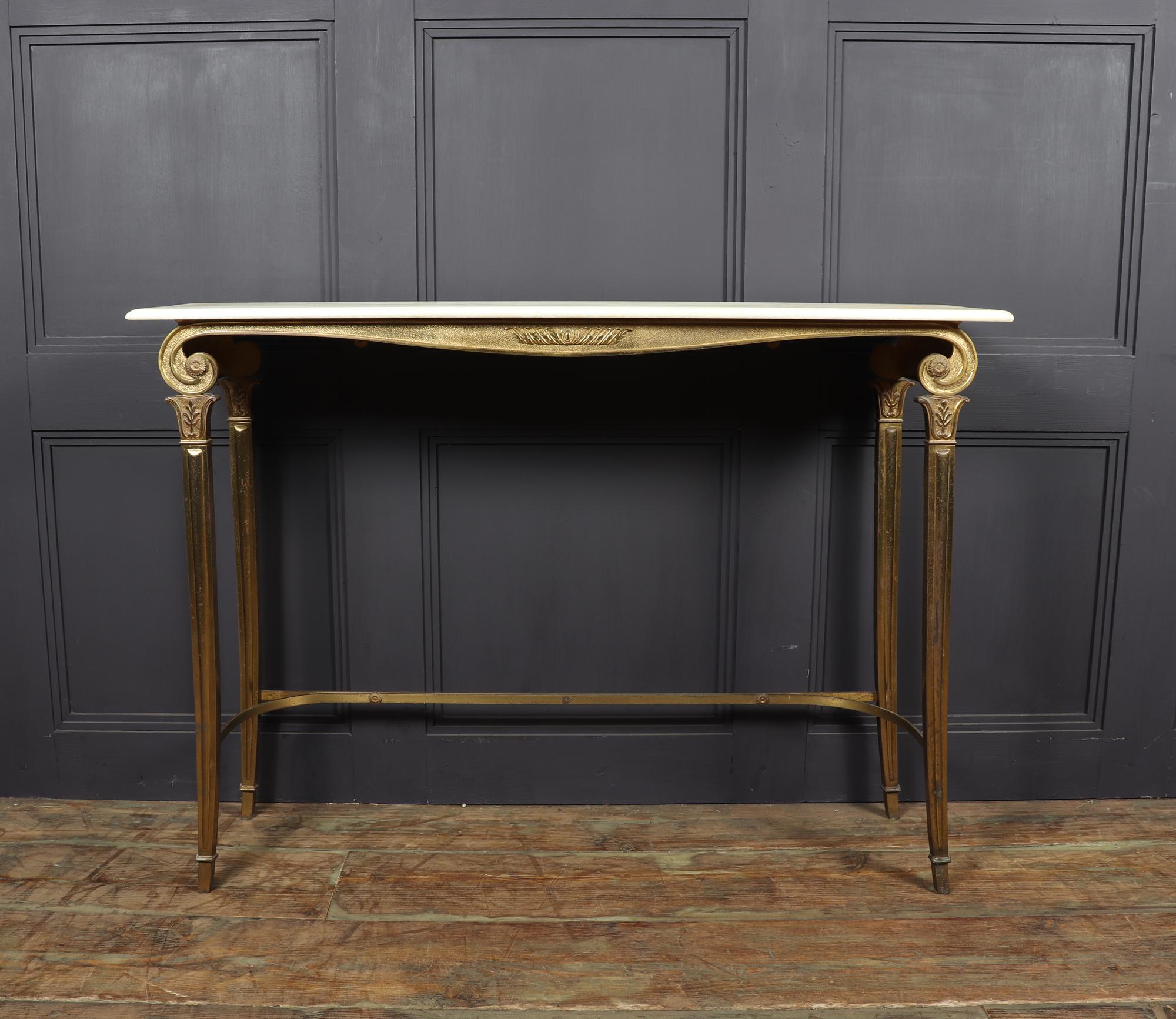 Gilt Metal and White Marble Console Table In Good Condition In Paddock Wood Tonbridge, GB