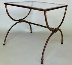 Gilt Metal Bamboo Side Table