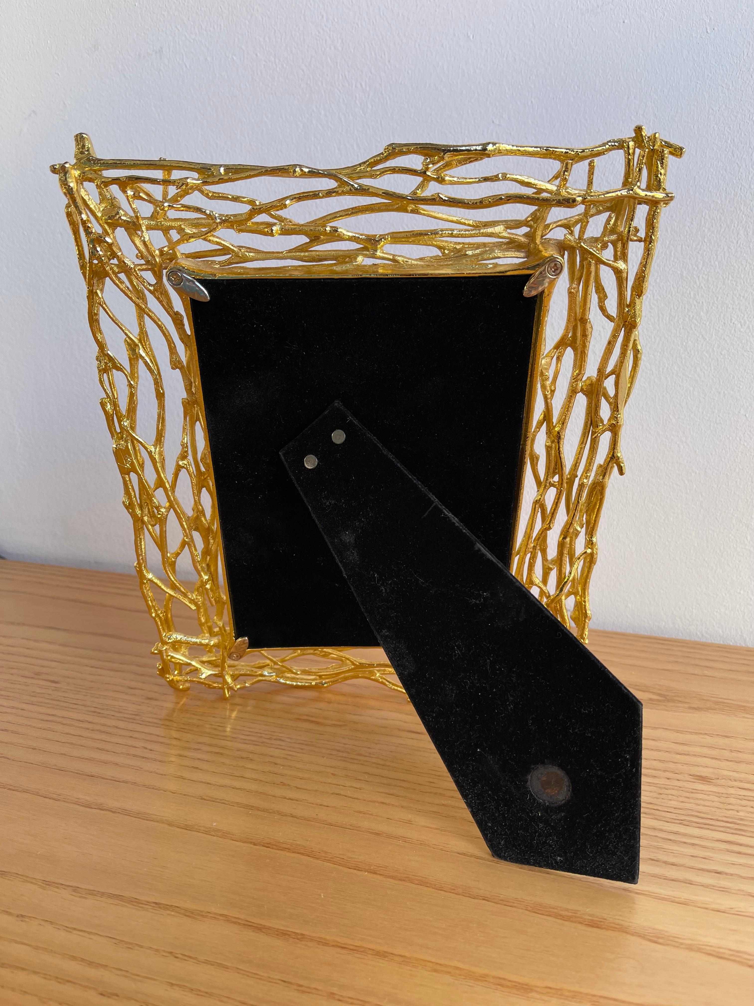 Gilt Metal Branch Picture Frame, Italy, 1970s 4