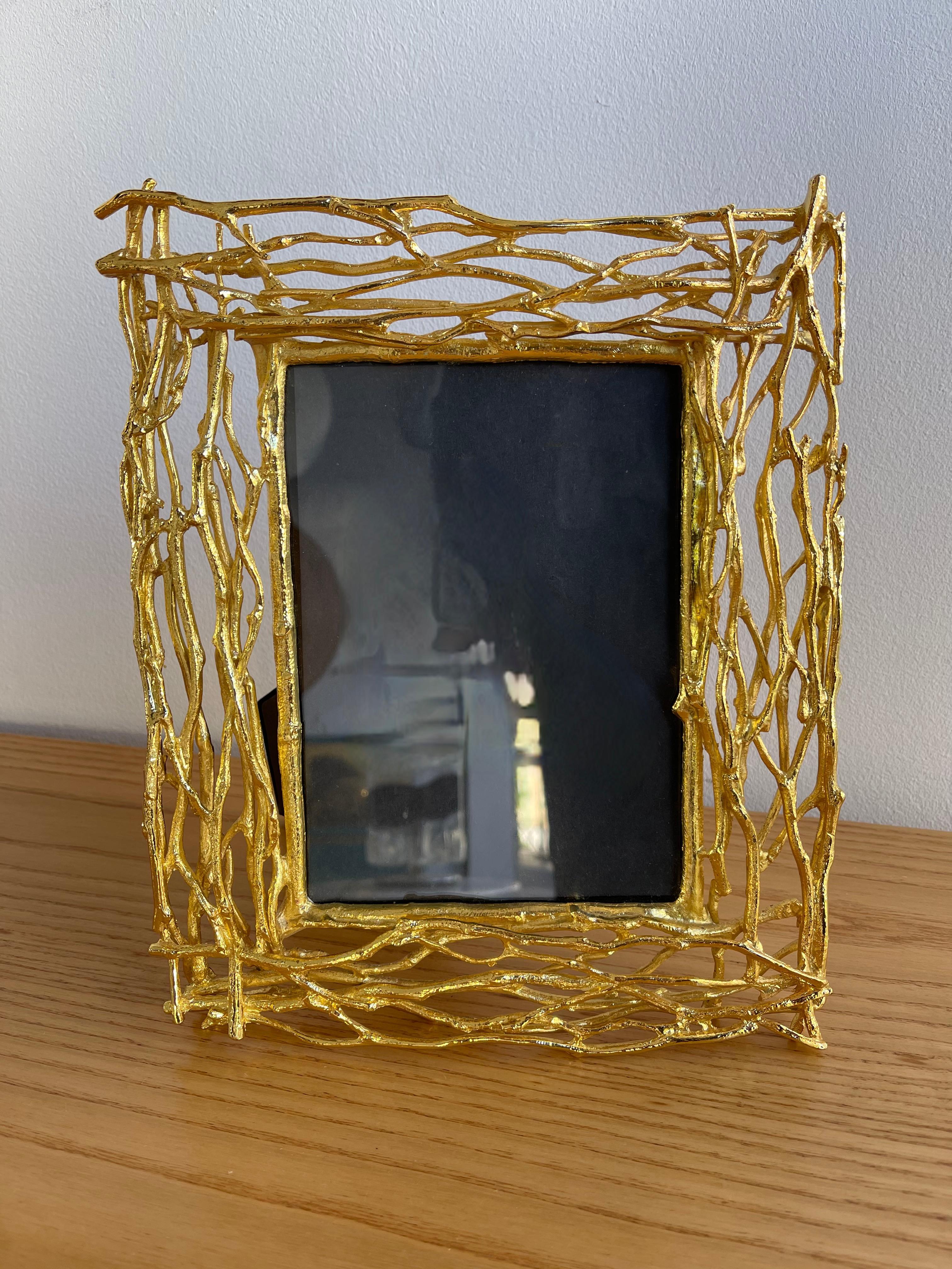 Gilt Metal Branch Picture Frame, Italy, 1970s 2