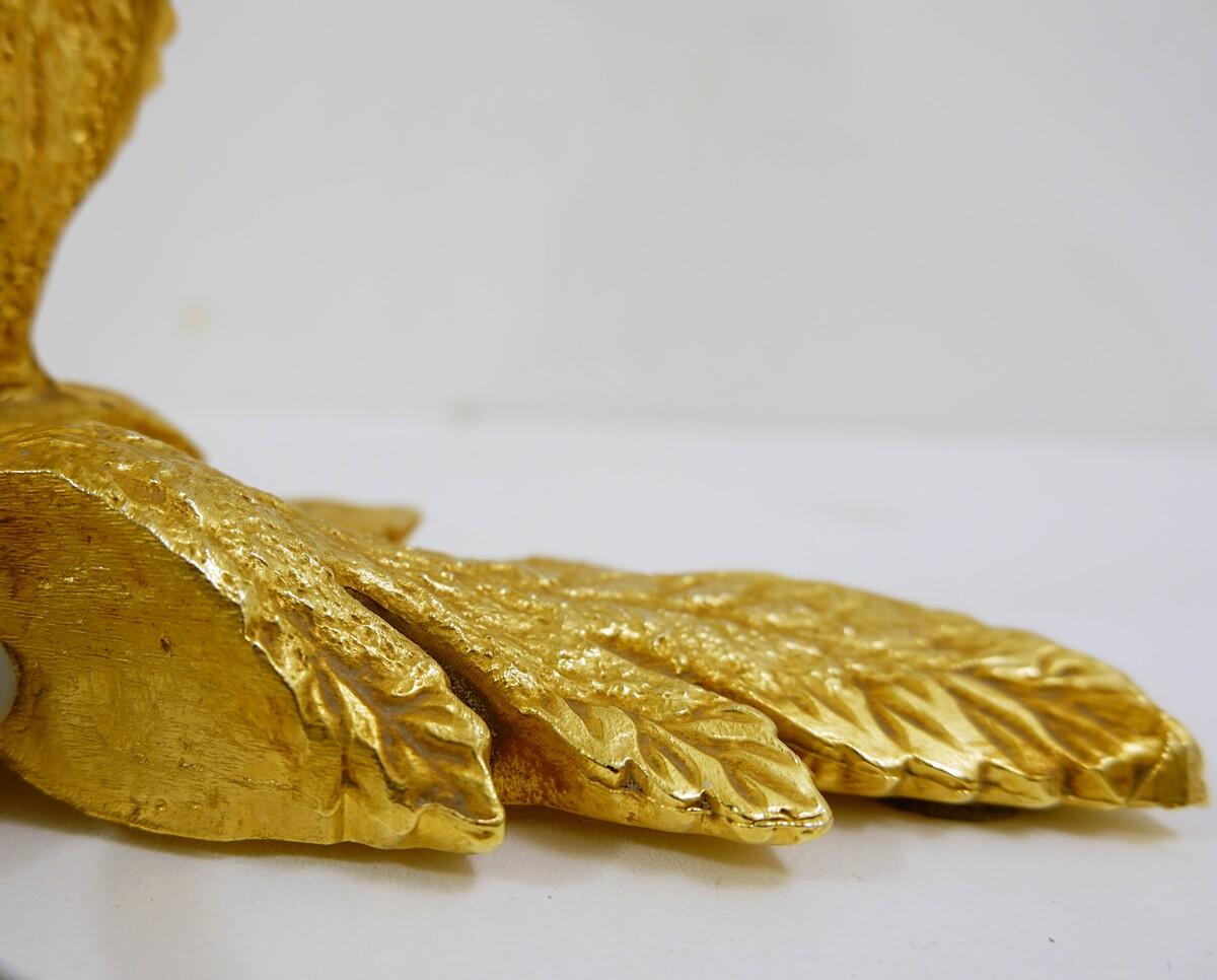 Lampe de table Fondica en métal doré et bronze, France en vente 2