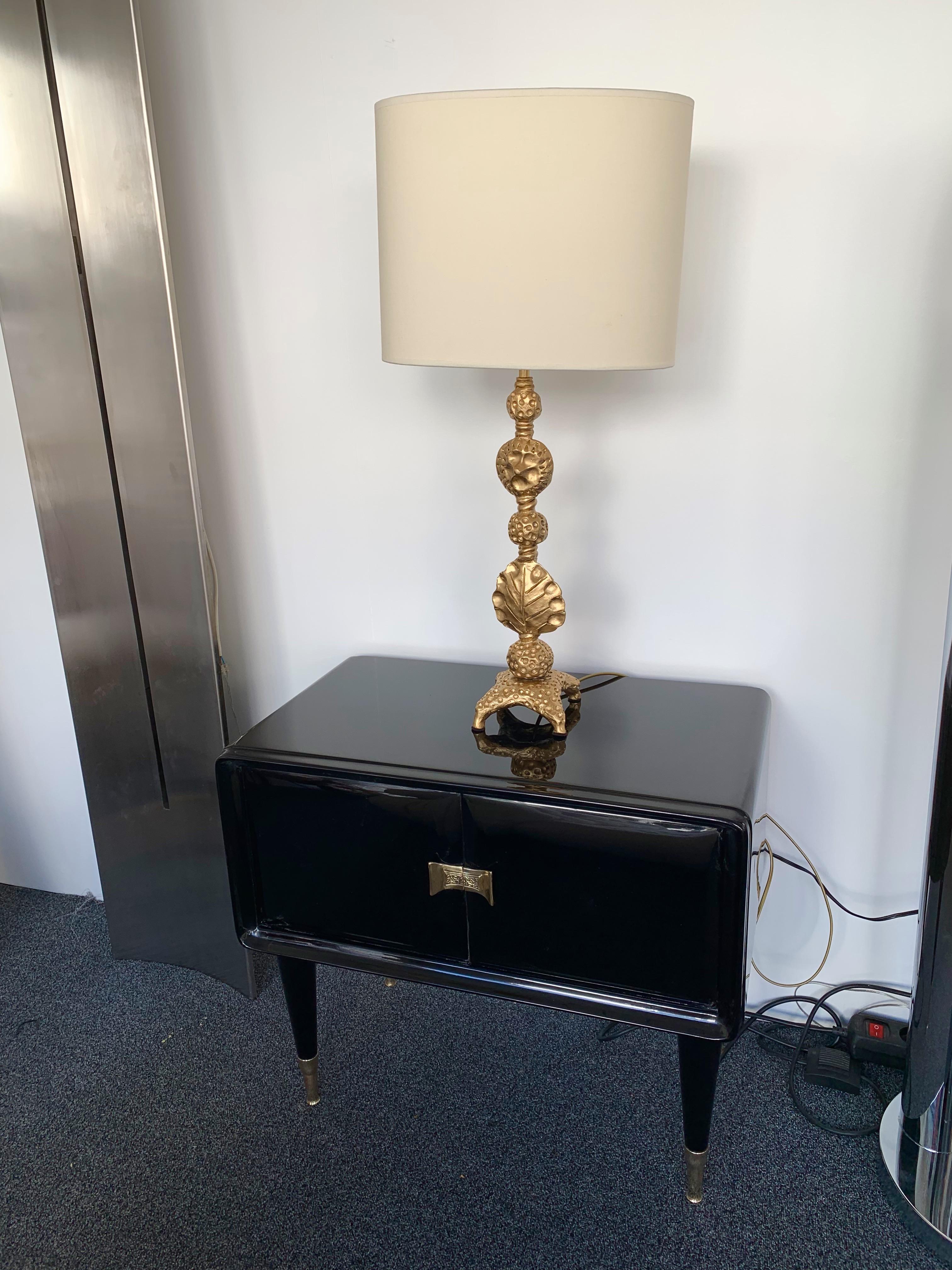 Gilt Metal Bronze Lamp by Mathias for Fondica, France, 2000s For Sale 2