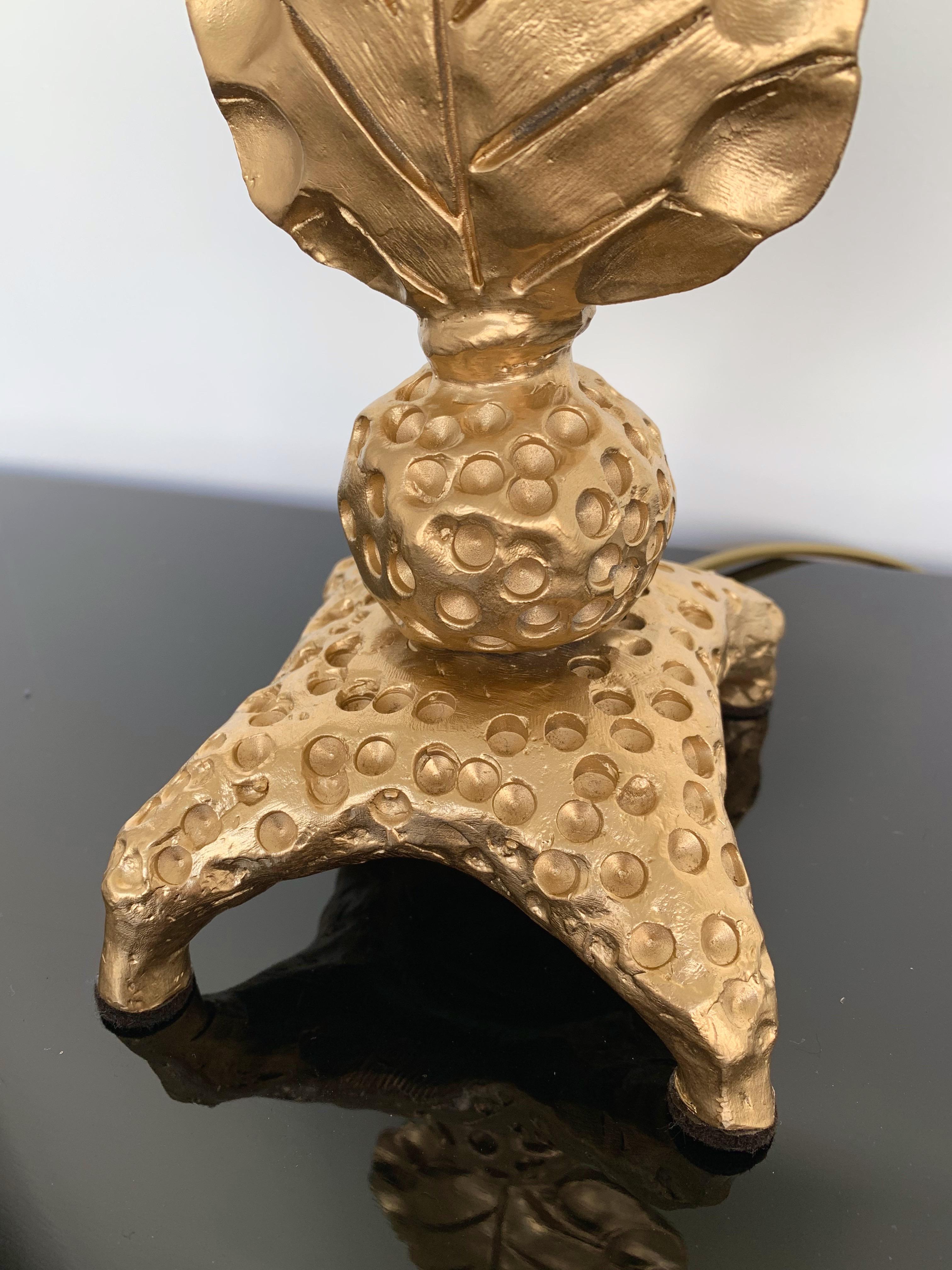 Vergoldete Metall-Bronze-Lampe von Mathias for Fondica, Frankreich, 2000er Jahre (Hollywood Regency) im Angebot