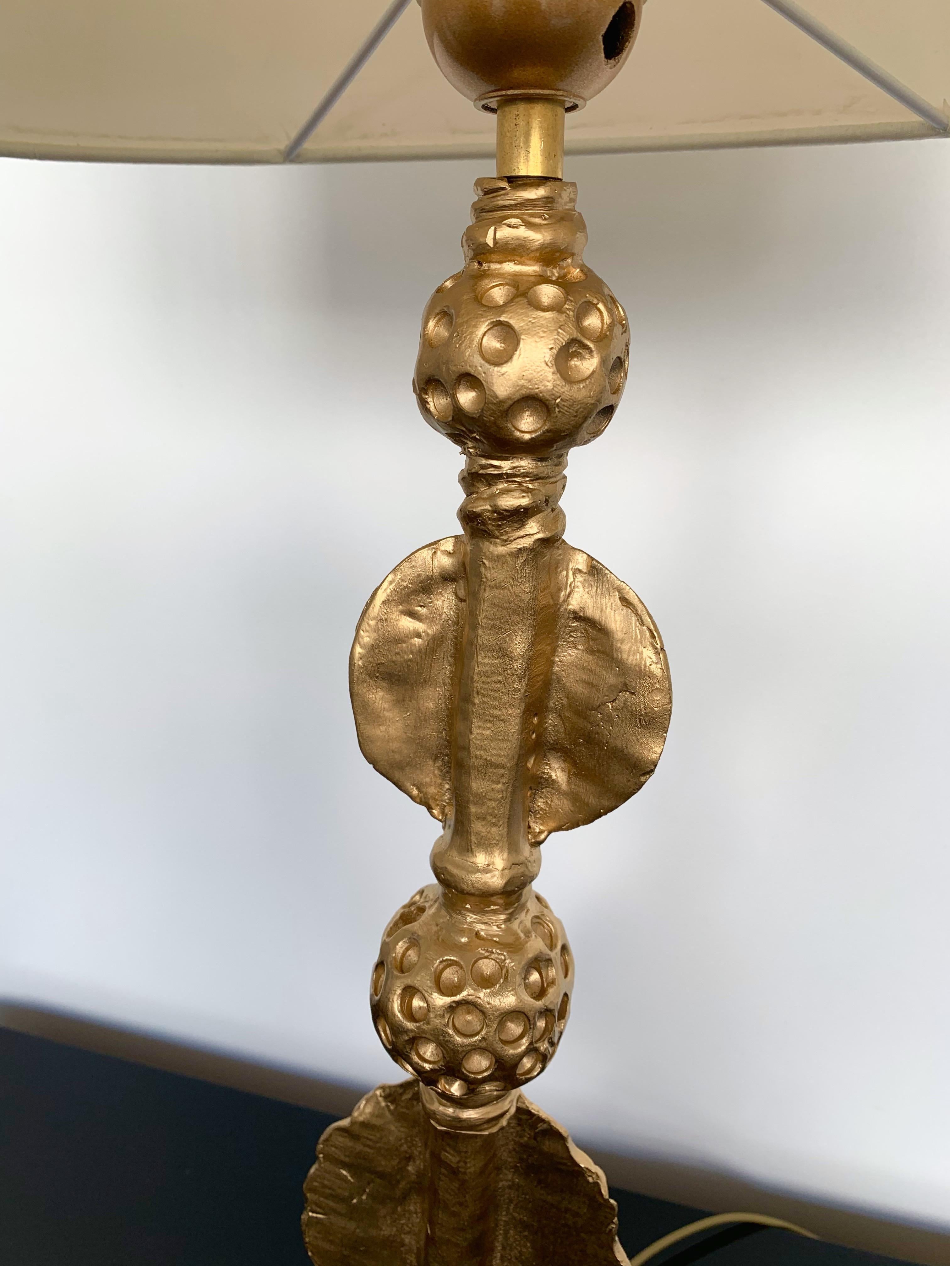 Vergoldete Metall-Bronze-Lampe von Mathias for Fondica, Frankreich, 2000er Jahre im Angebot 1