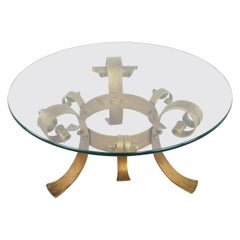 Gilt Metal Brutalist Coffee Table, 1960s Gilt Metal Brutalist Coffee Table, 1960s