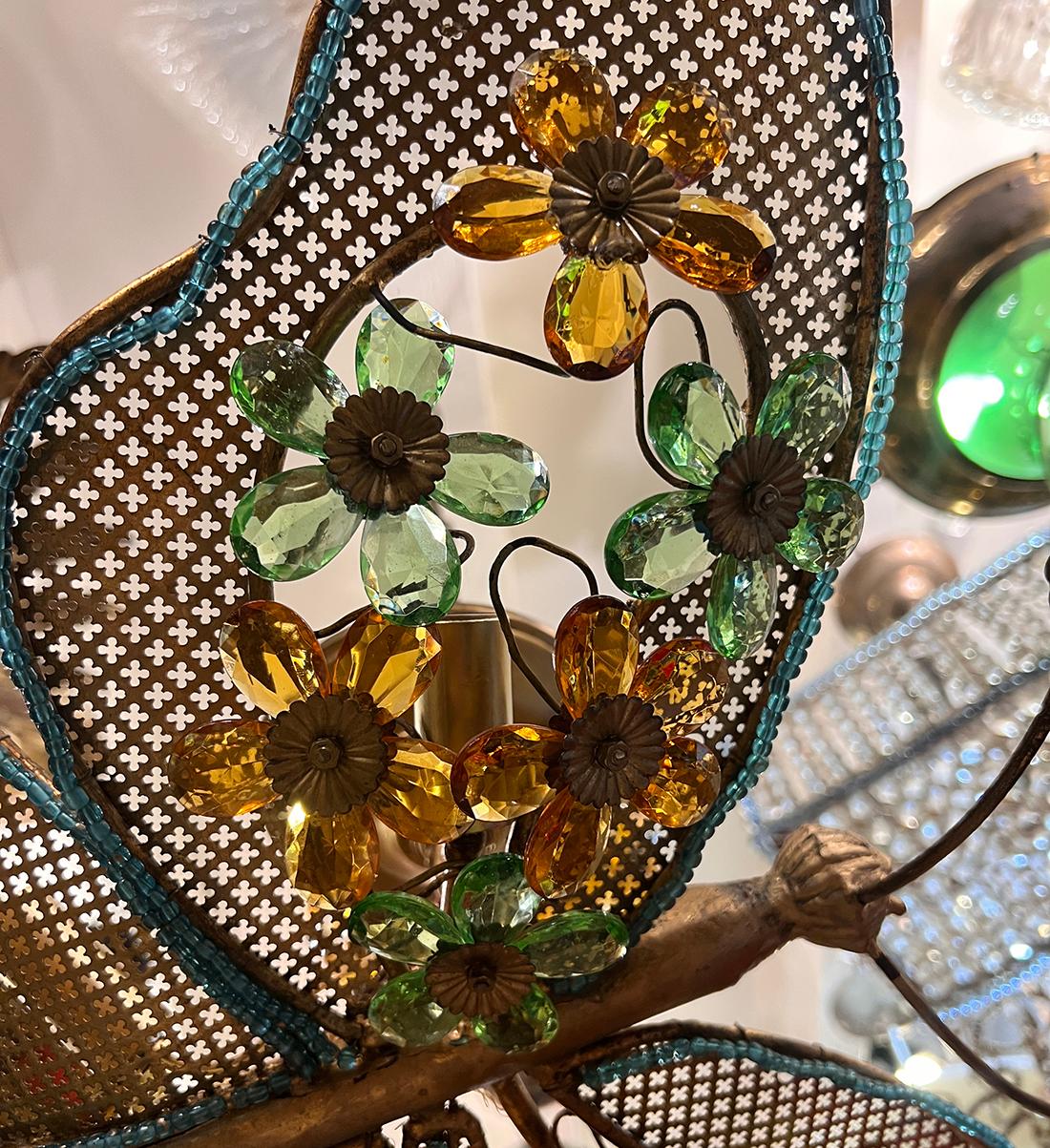 Metà XX secolo Apparecchio a farfalla in metallo dorato in vendita