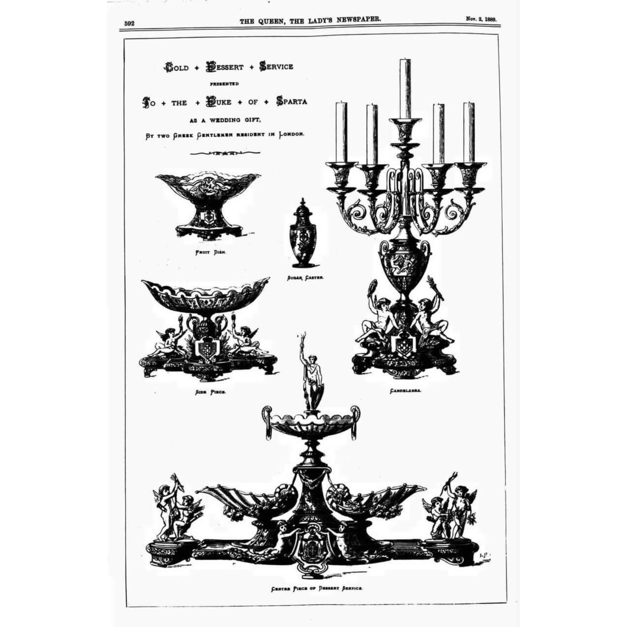 Centro de mesa de metal dorado para el duque de Esparta, de Elkington & Co. en venta 7
