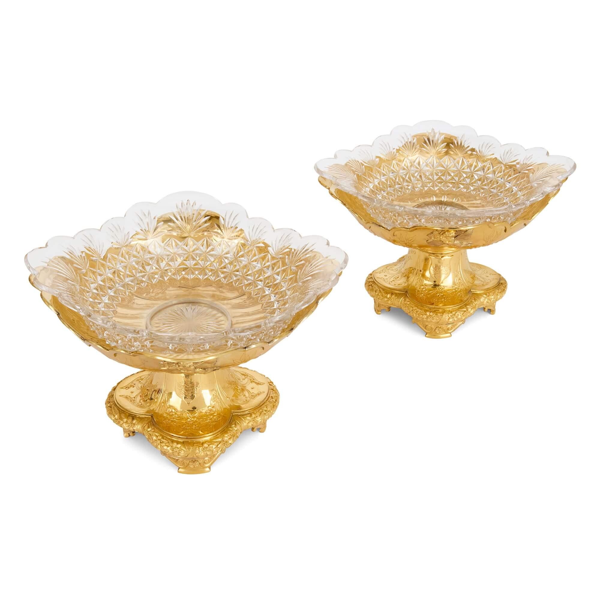 Centro de mesa de metal dorado para el duque de Esparta, de Elkington & Co. Francés en venta