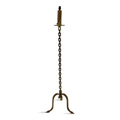 Gilt Metal Chain Link Floor Lamp in the style of Franz West