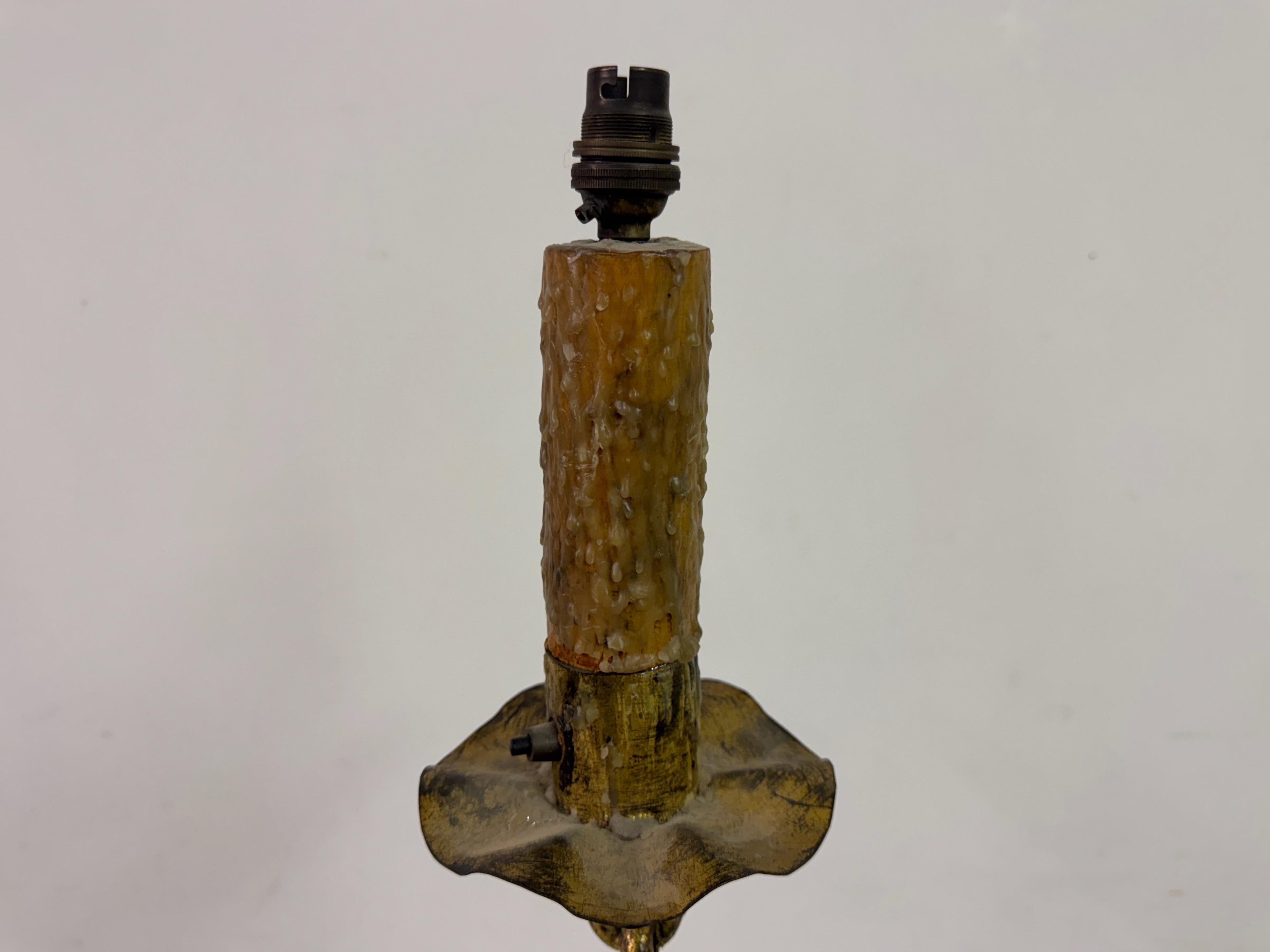 Gilt Metal Chain Link Floor Lamp in the style of Franz West For Sale 1