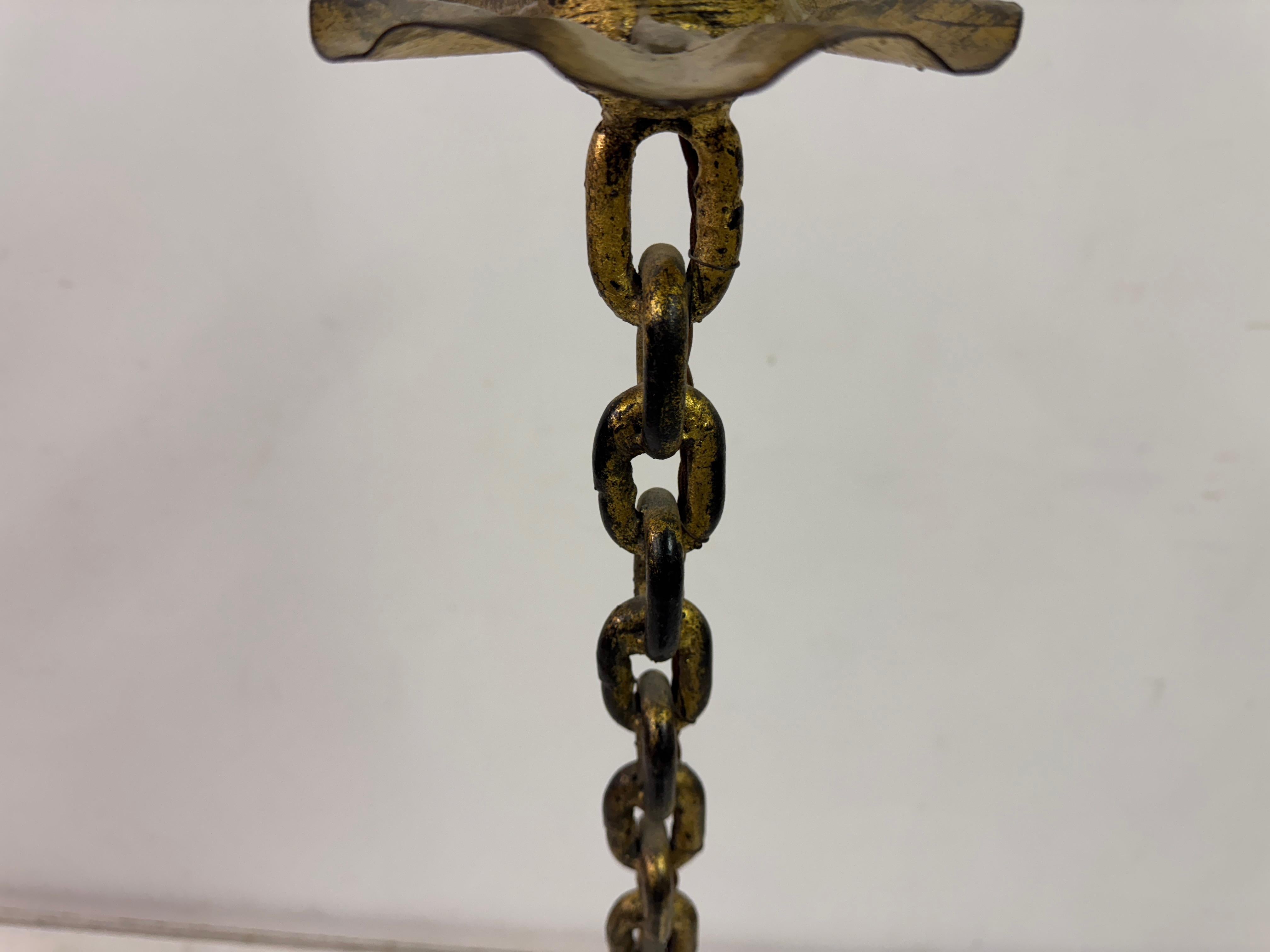 Gilt Metal Chain Link Floor Lamp in the style of Franz West For Sale 2