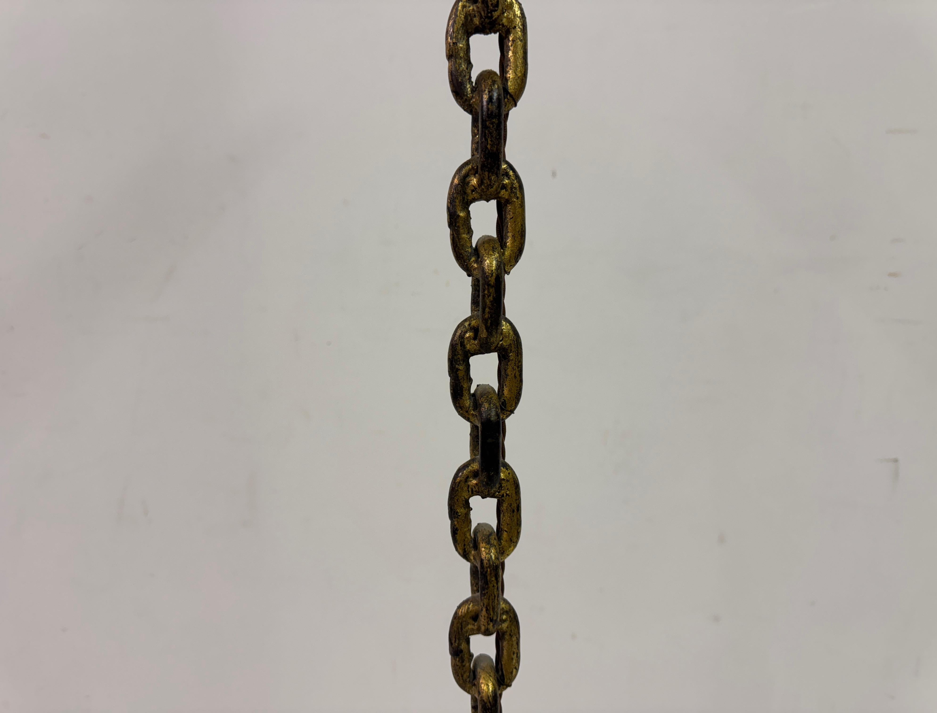Gilt Metal Chain Link Floor Lamp in the style of Franz West For Sale 3