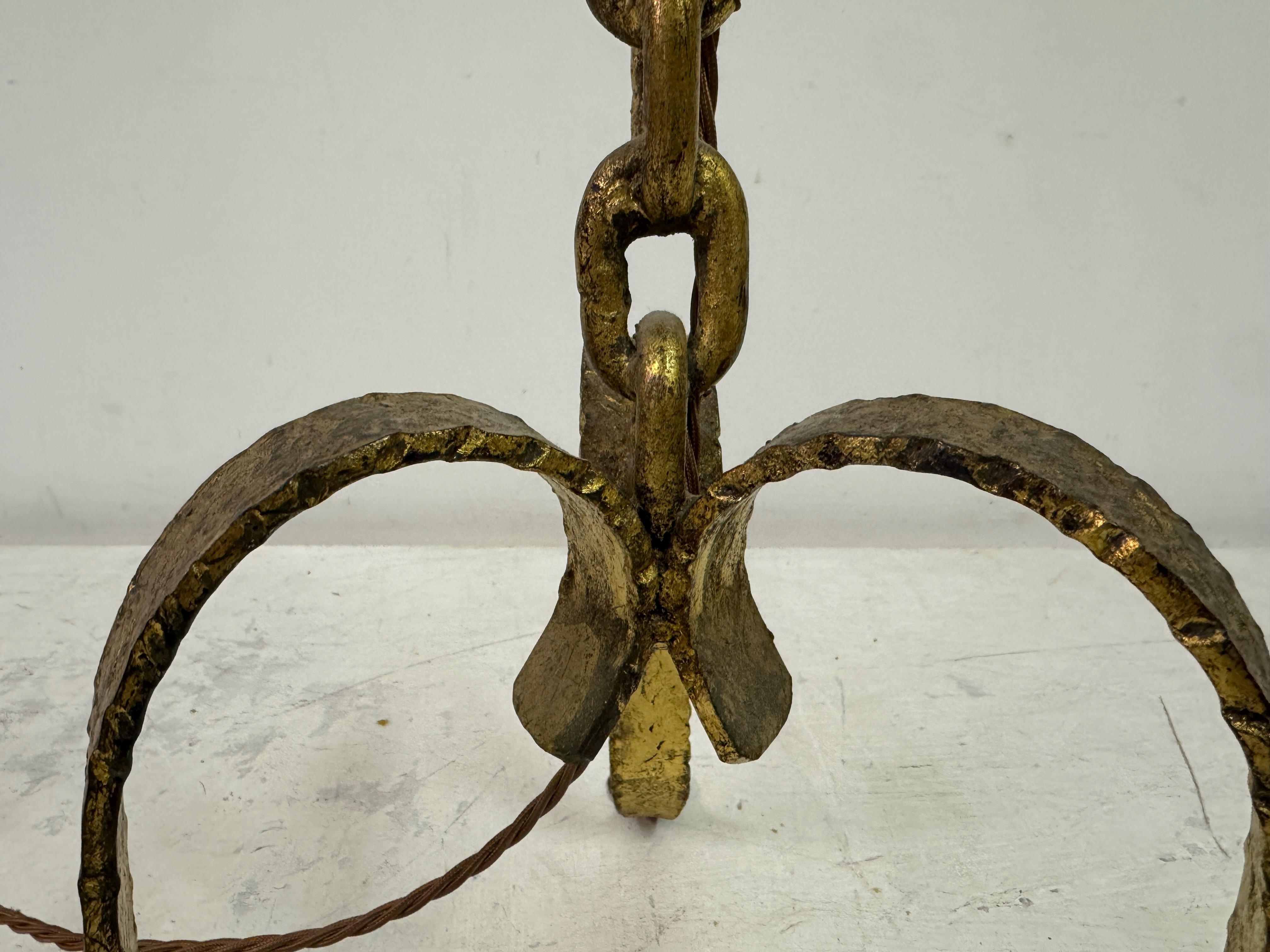 Gilt Metal Chain Link Floor Lamp in the style of Franz West For Sale 5