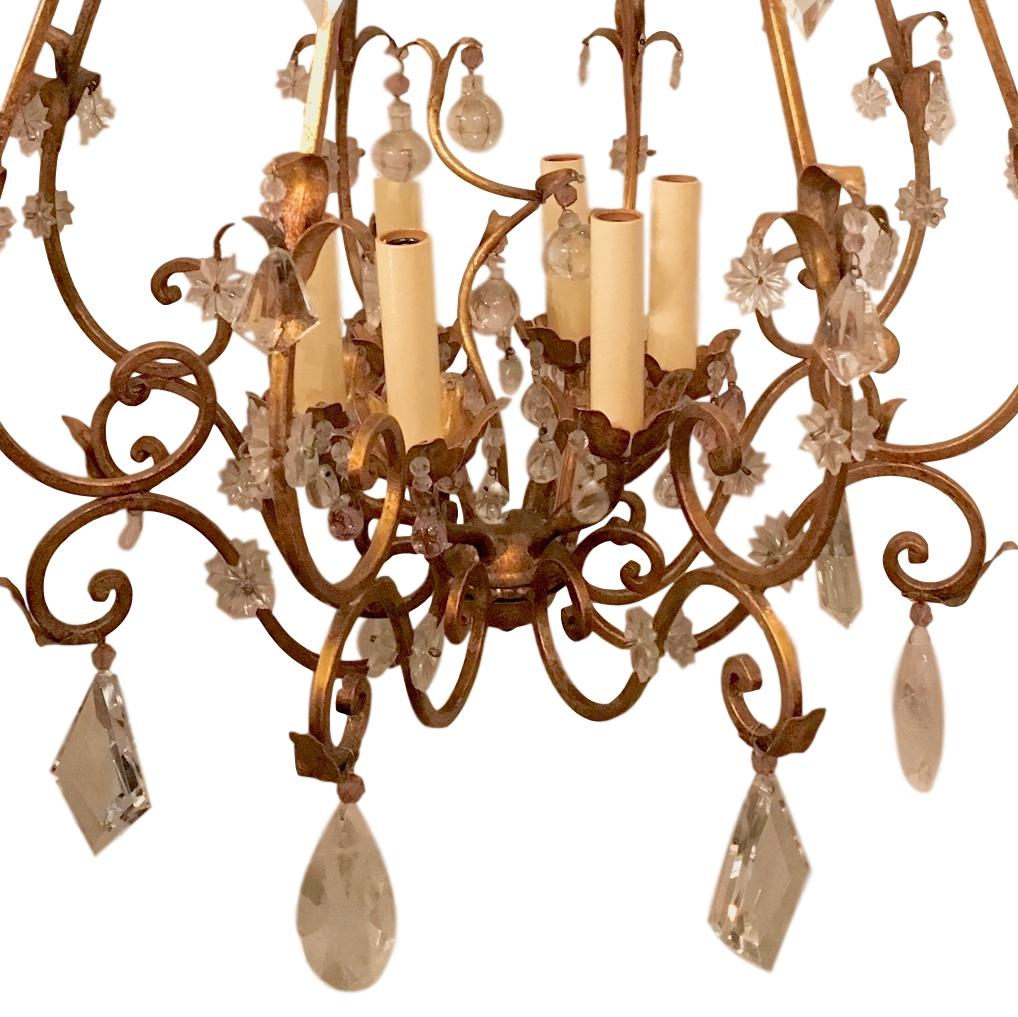 French Gilt Metal Chandelier For Sale