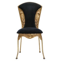 Hollywood Regency Gilt Metal Cleopatra Dining Chairs, 20 pcs available