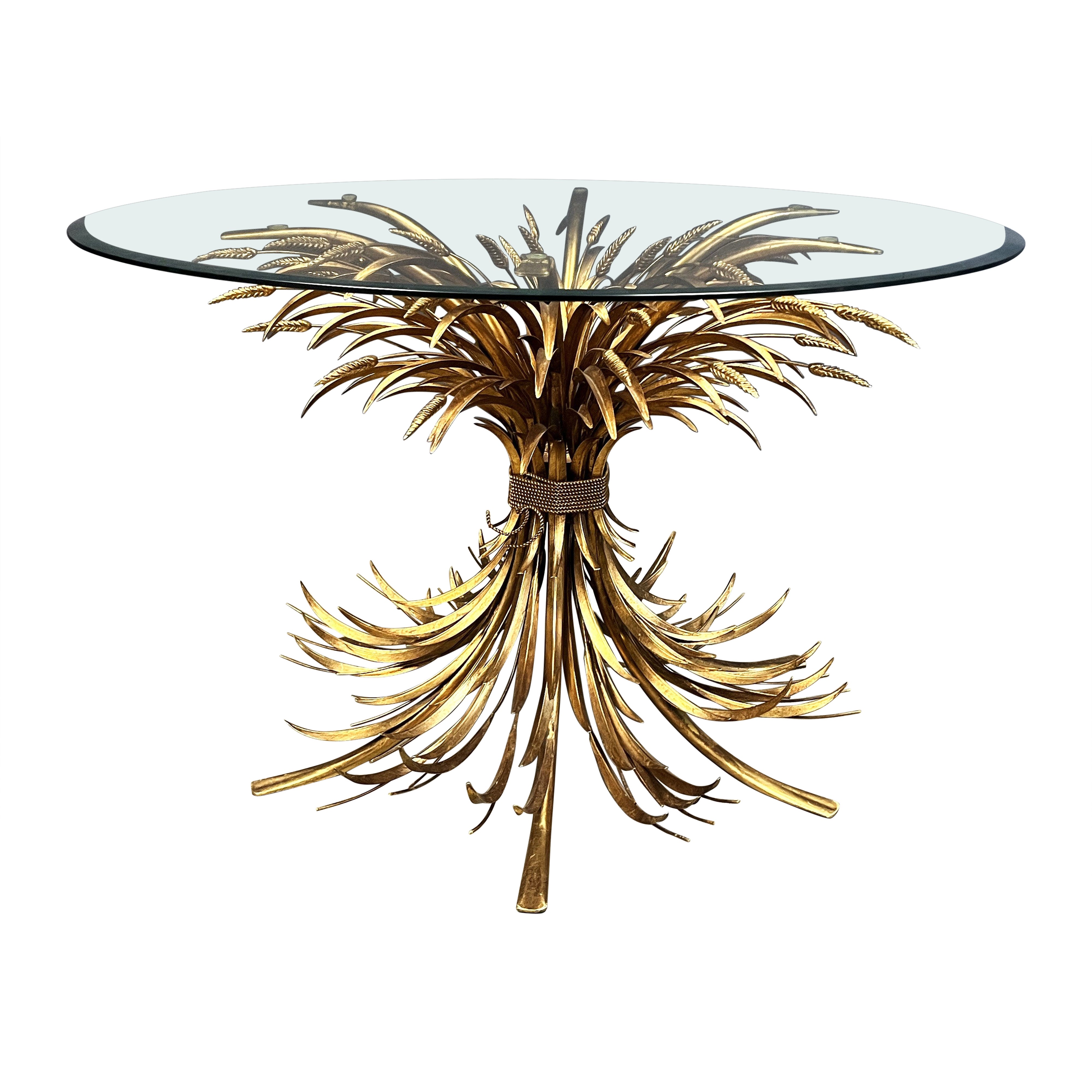 Gilt metal coco chanel dining table, 1960s en vente