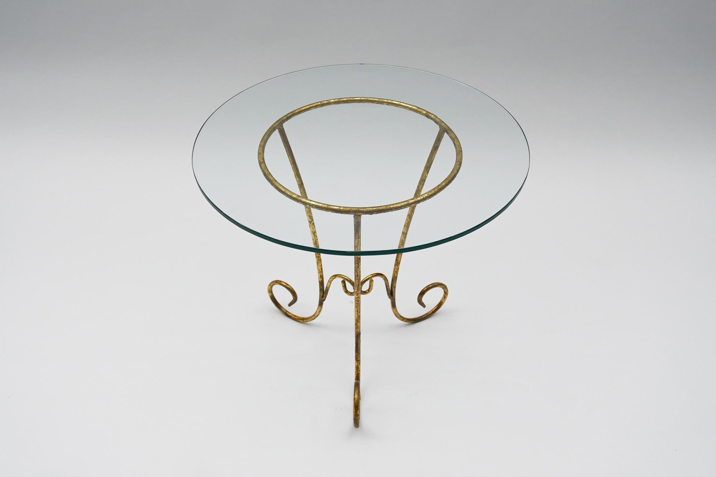 Hollywood Regency Gilt Metal Coffee Table by Hans Kögl, Germany, 1970s For Sale