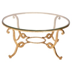 Mesa baja de metal dorado a la manera de René Drouet