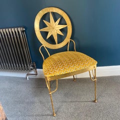 Gilt Metal Designer Chair in Jane Churchill Fabric