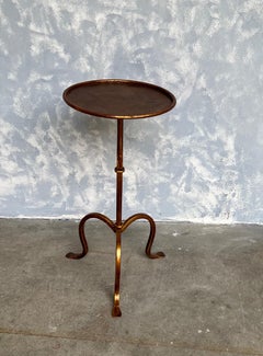 Gilt Metal Drinks Table on a Tripod Base