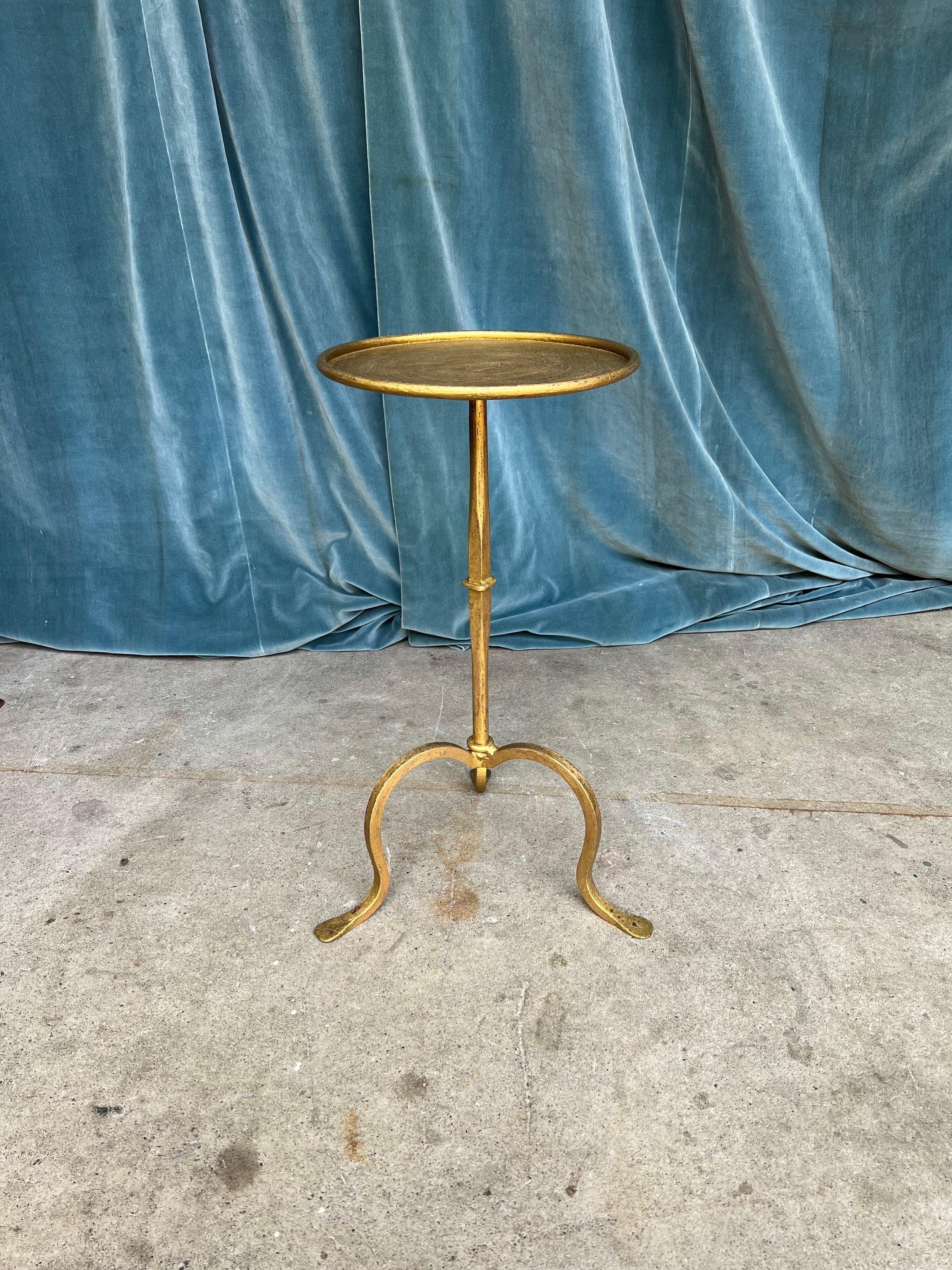Spanish Gilt Metal Drinks Table on a Tripod Base