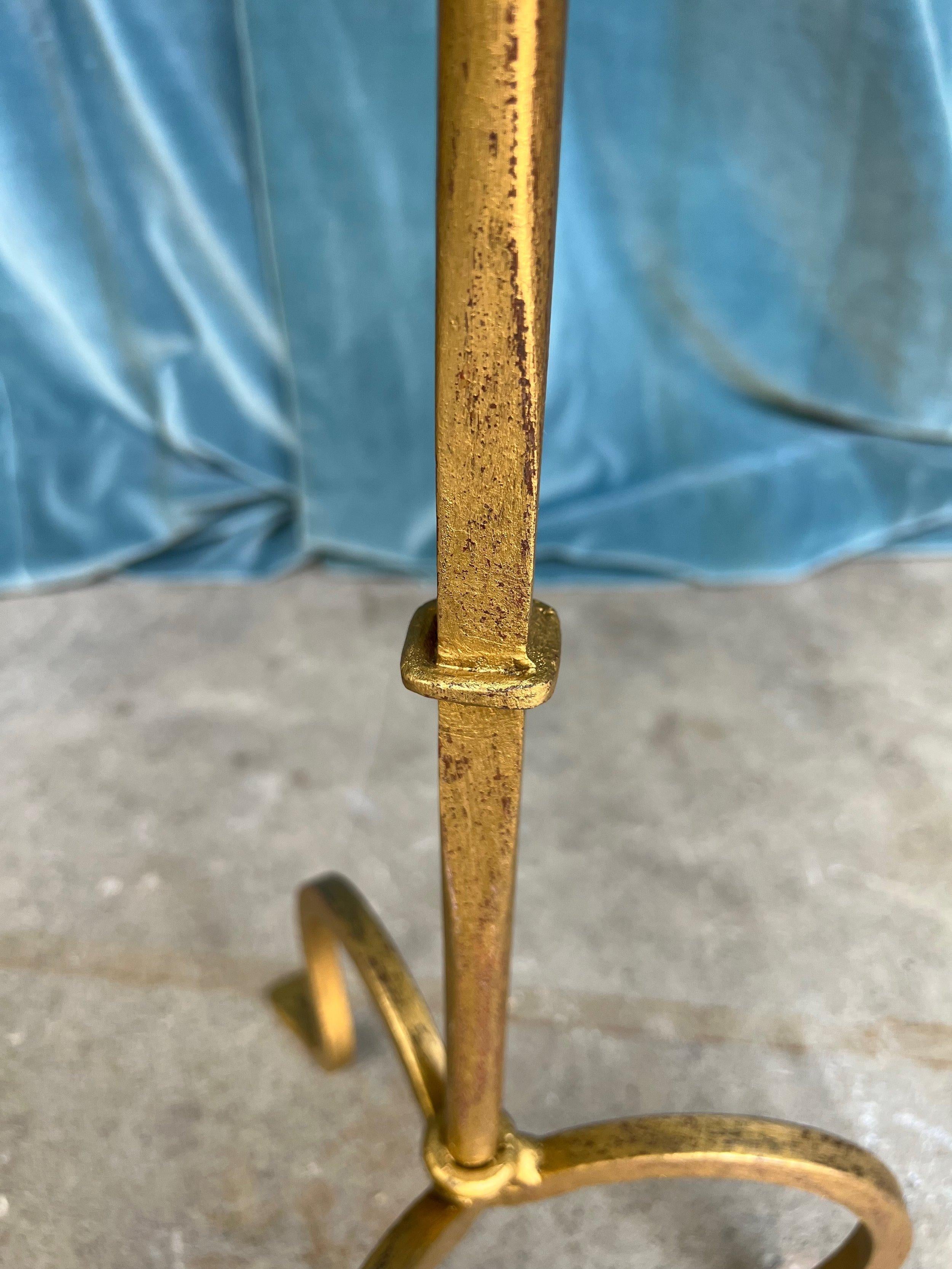 Gilt Metal Drinks Table on a Tripod Base 1