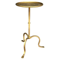 Gilt Metal Drinks Table on a Tripod Base