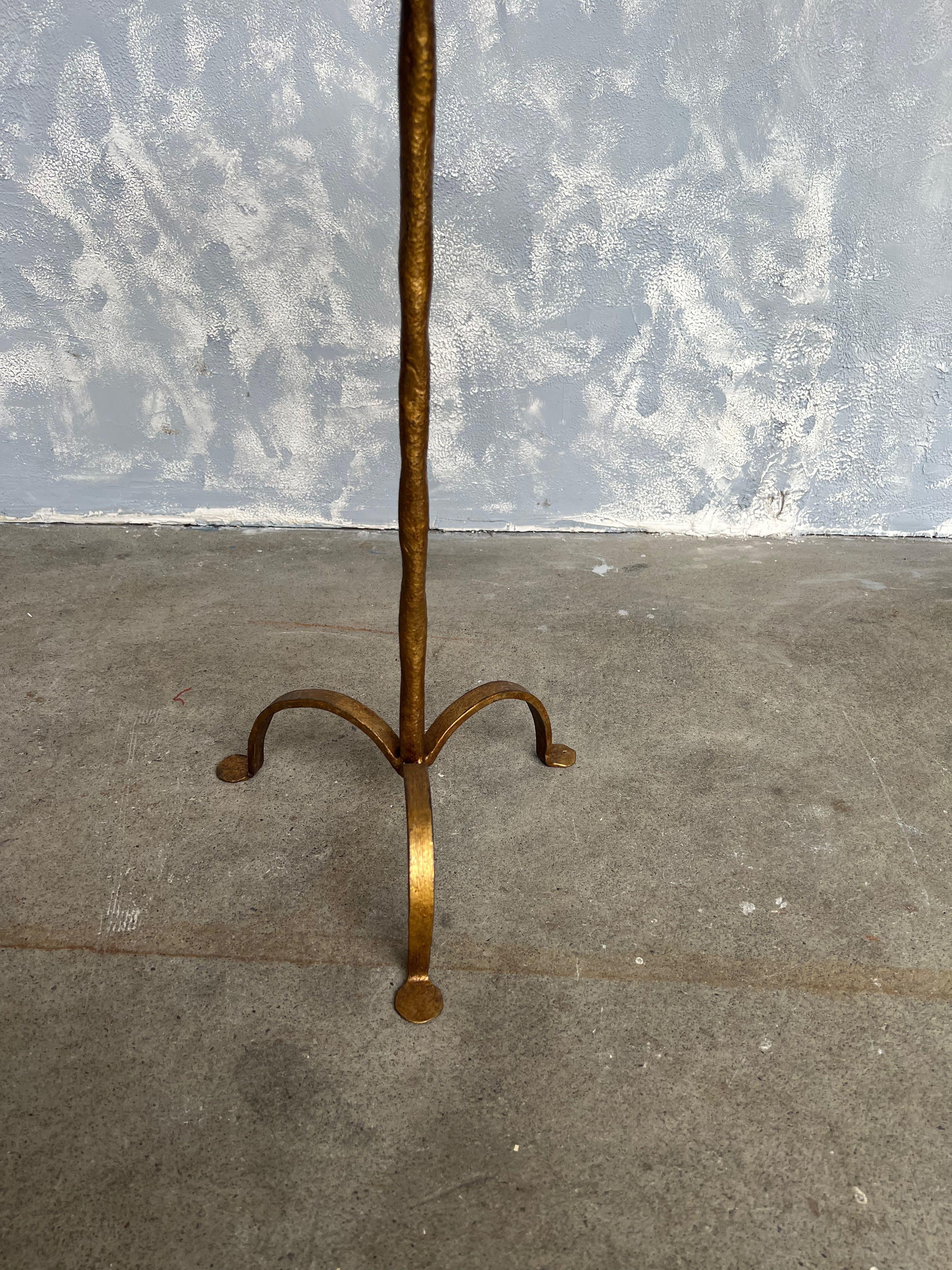 Gilt Metal Drinks Table with a Hand Forged Stem 3