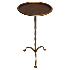Gilt Metal Drinks Table with a Hand Forged Stem