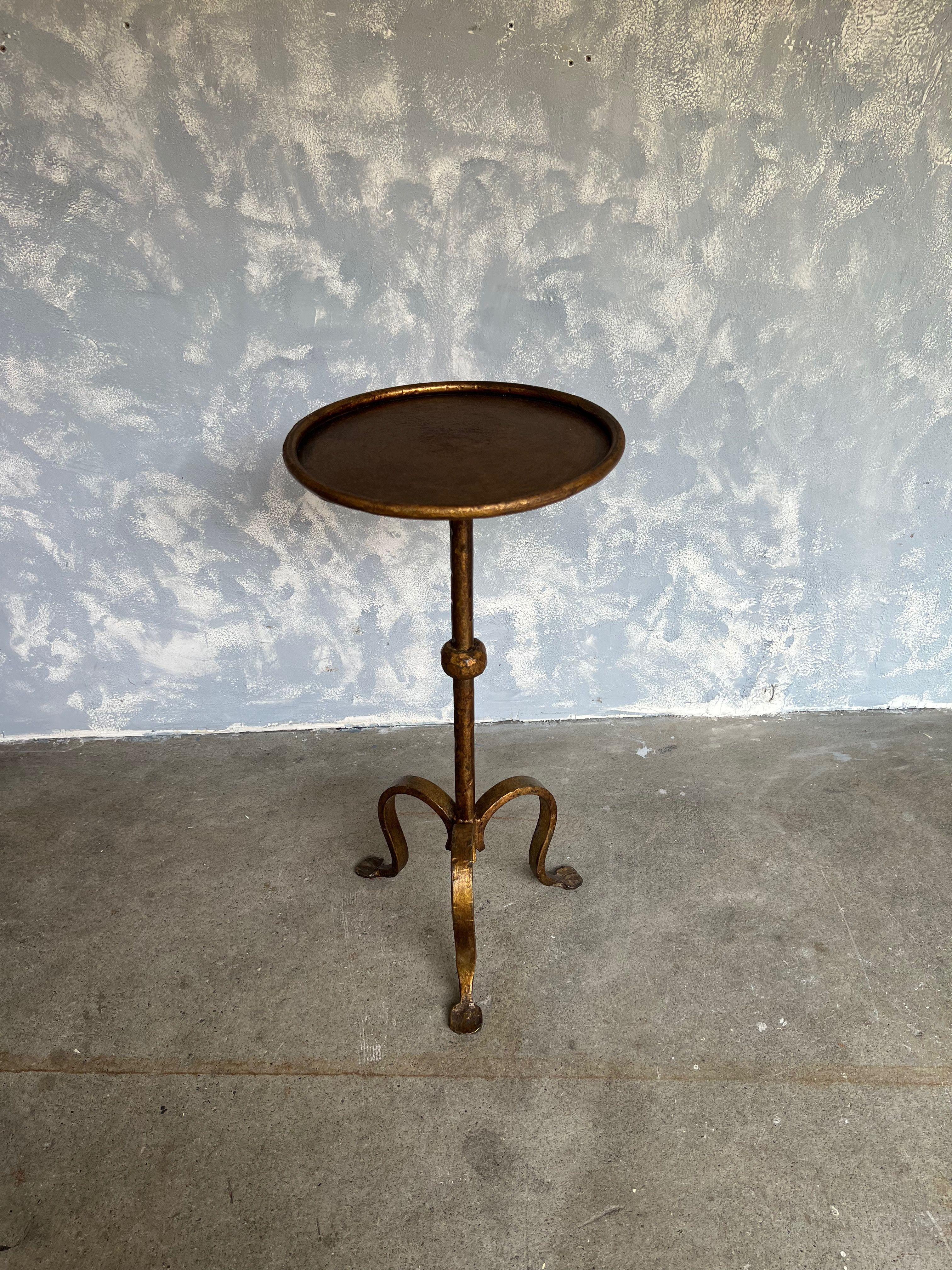Spanish Gilt Metal Drinks Table with Central Ball Detail