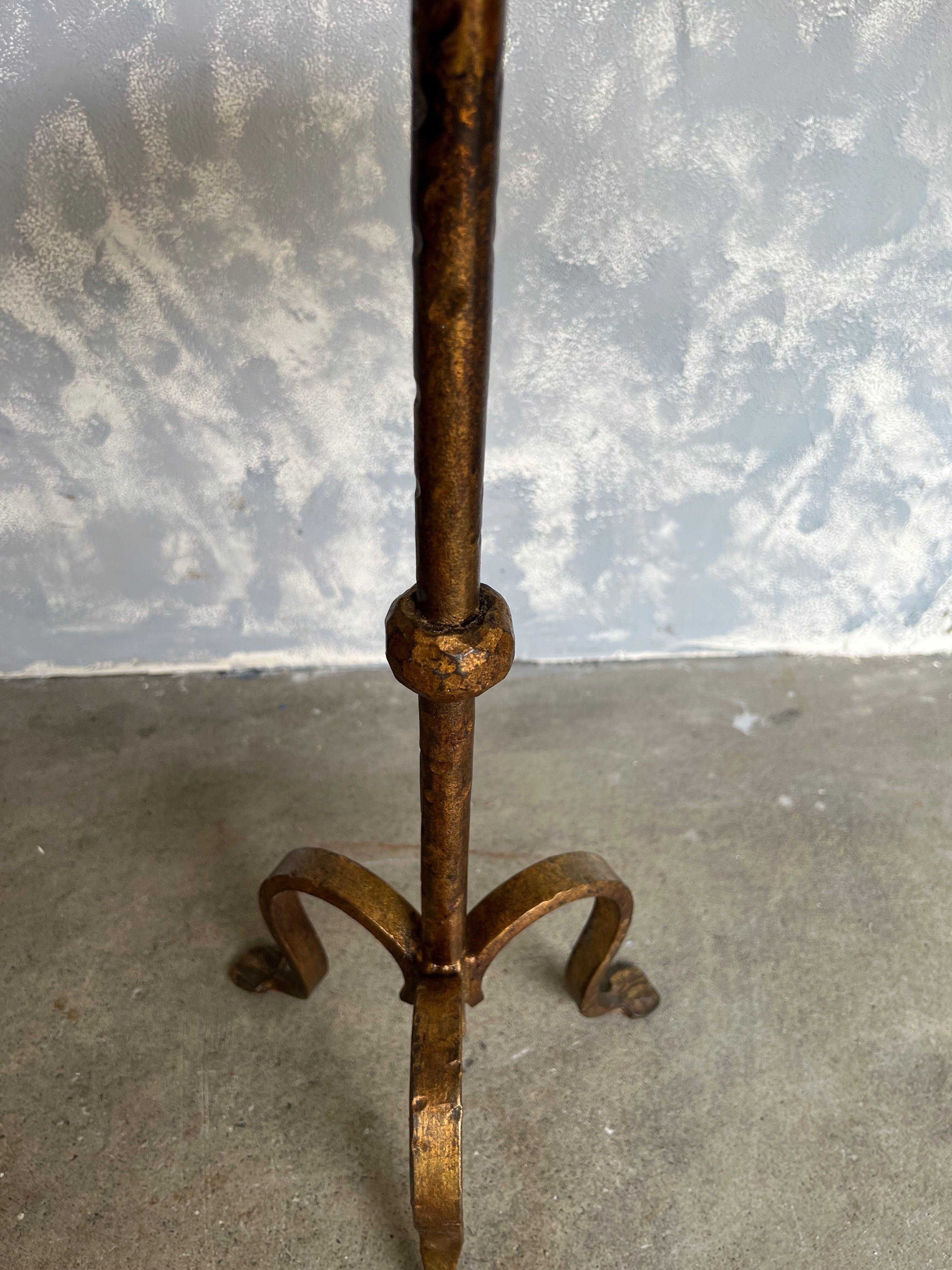 Mid-20th Century Gilt Metal Drinks Table with Central Ball Detail