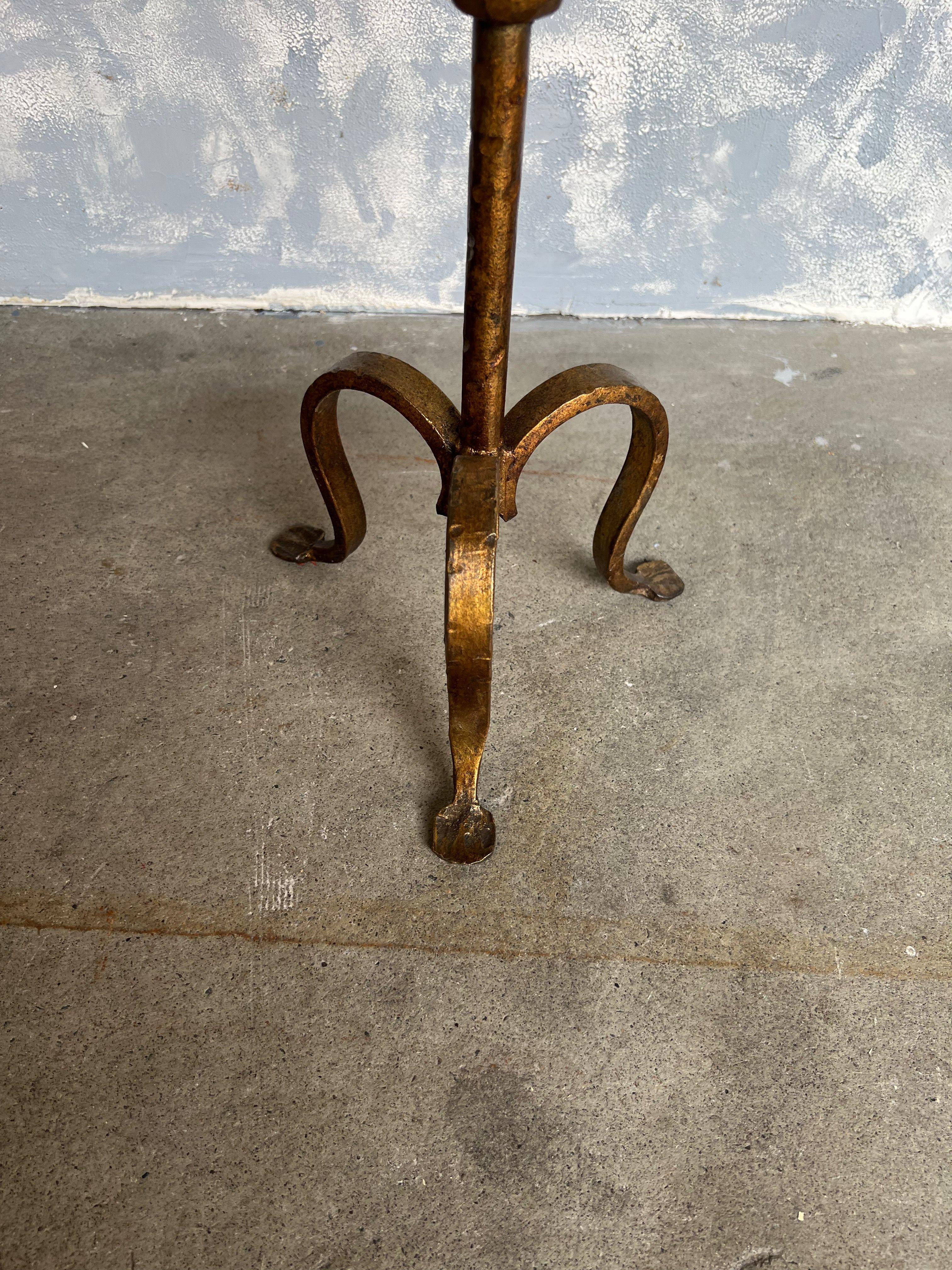 Gilt Metal Drinks Table with Central Ball Detail 1