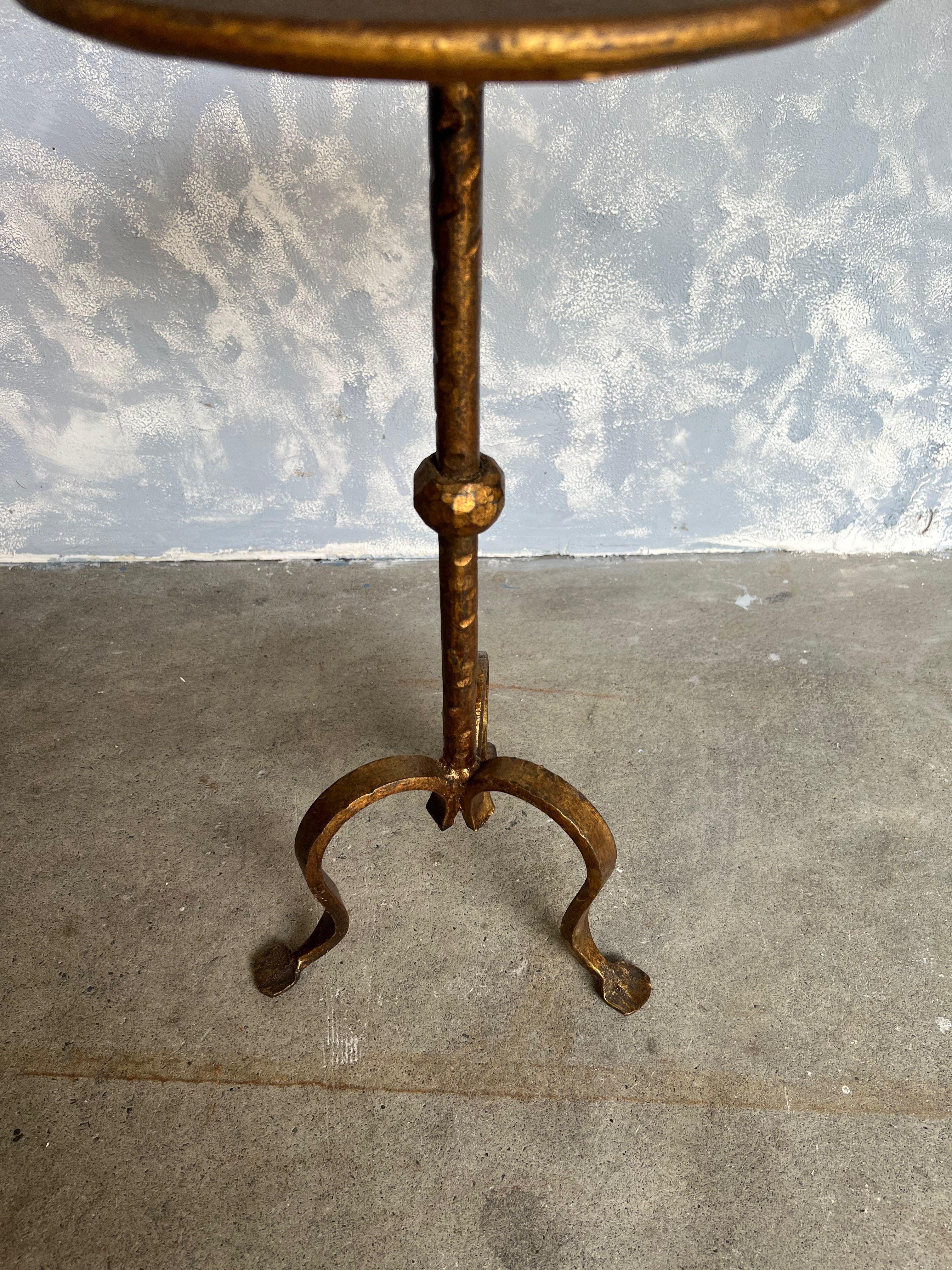 Gilt Metal Drinks Table with Central Ball Detail 2