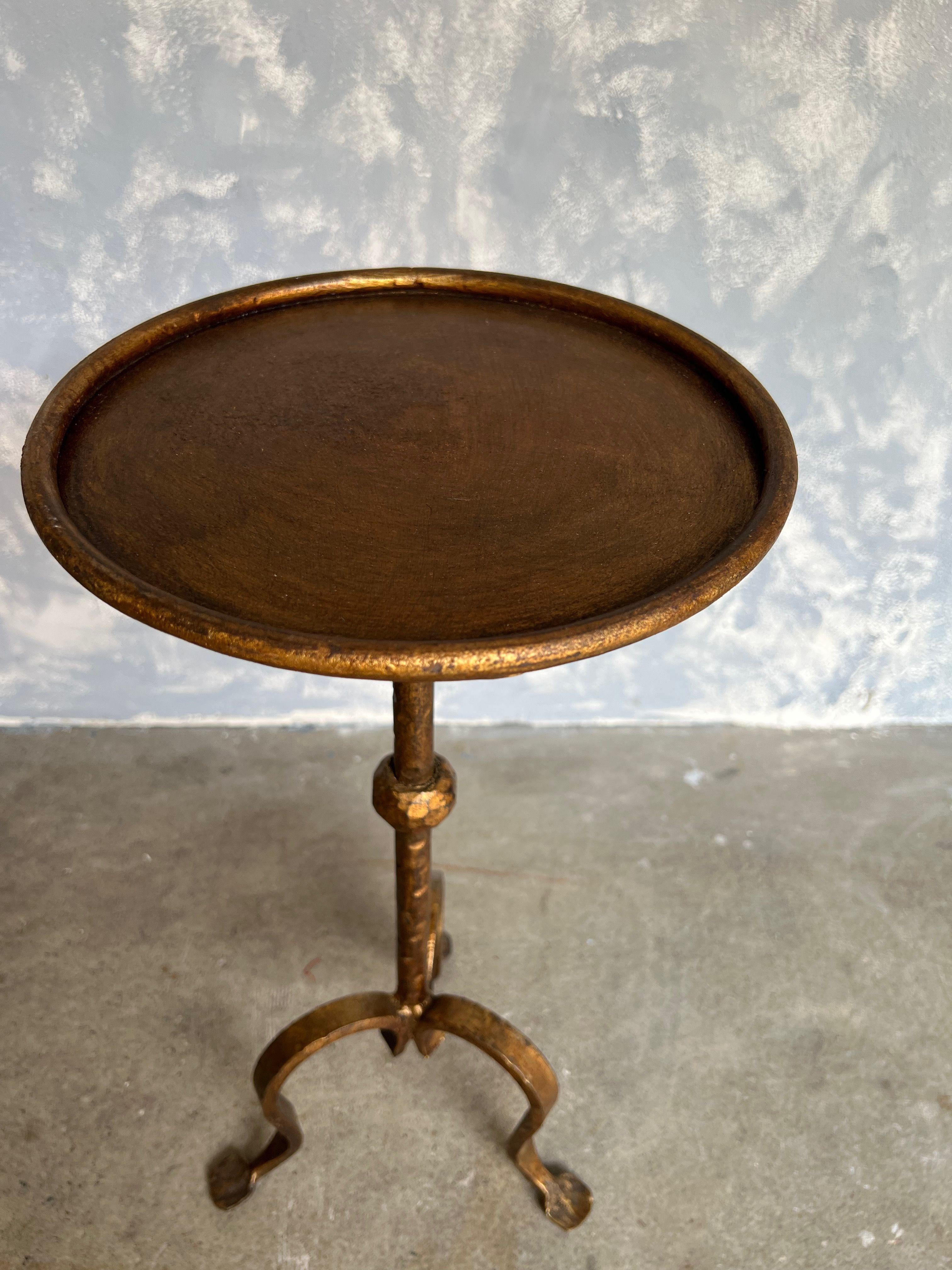 Gilt Metal Drinks Table with Central Ball Detail 3