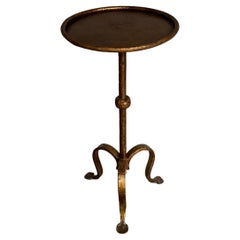 Gilt Metal Drinks Table with Central Ball Detail