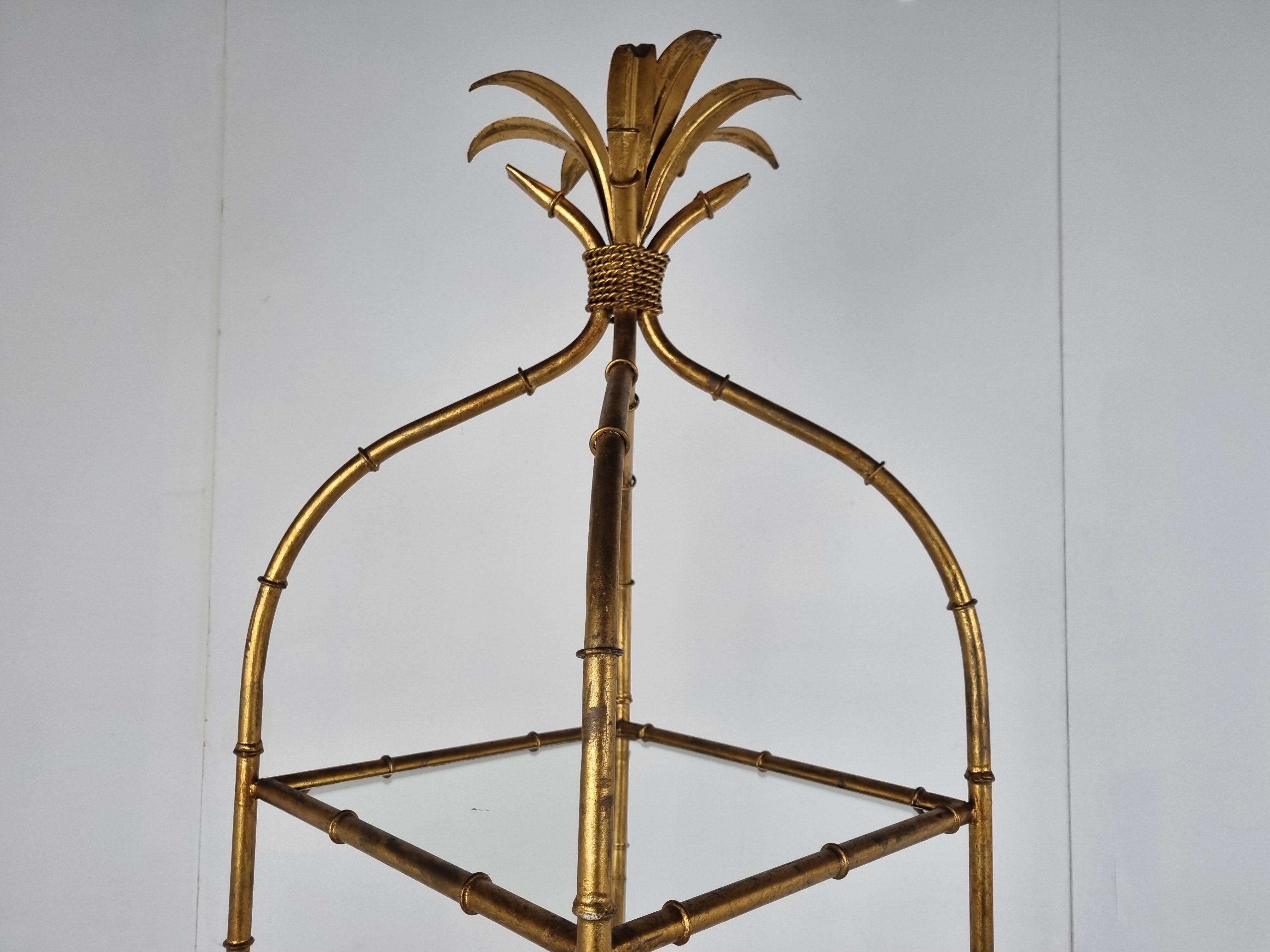 Gilt Metal Faux Bamboo Etagere, 1960s 4