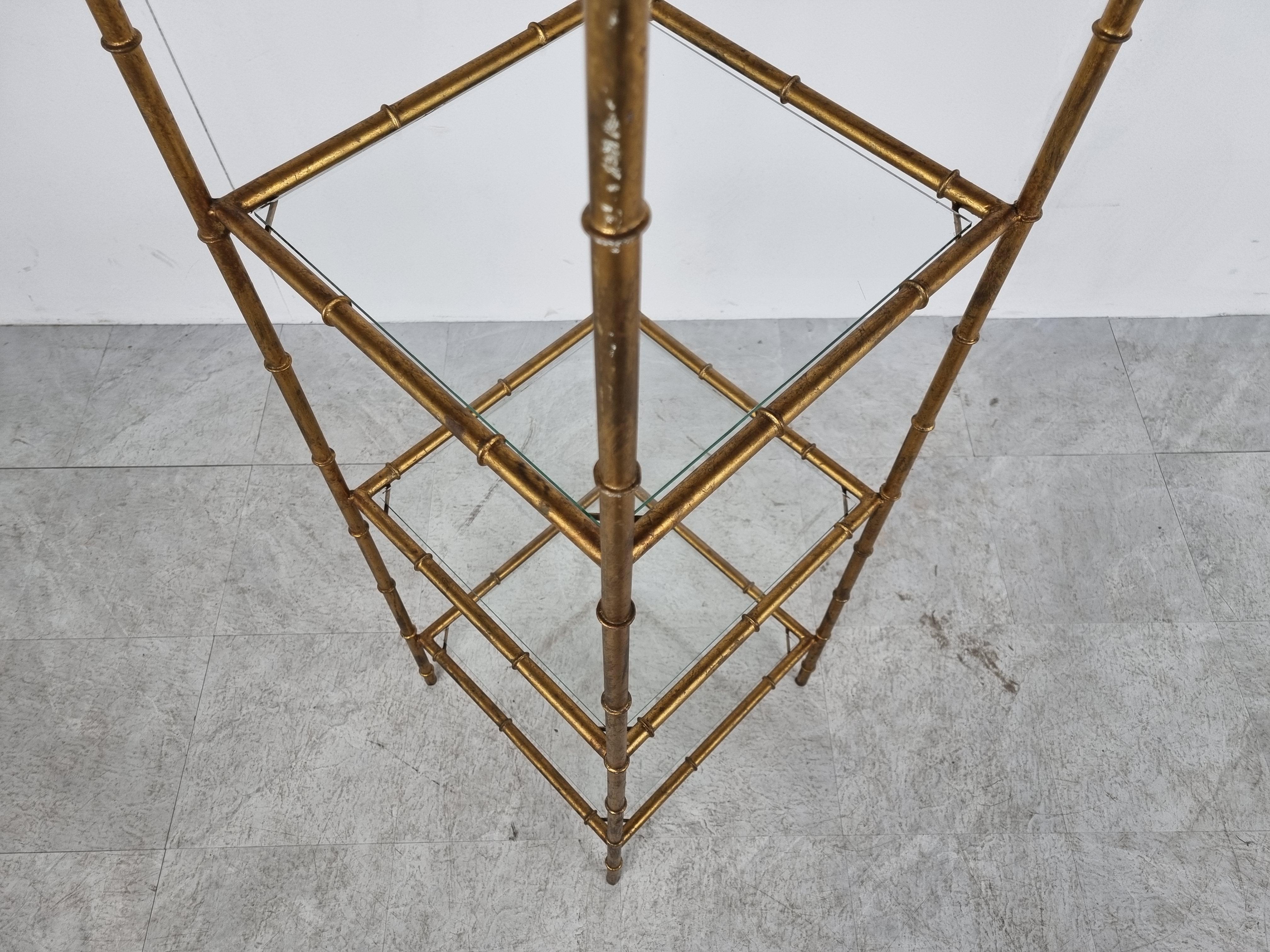 Gilt Metal Faux Bamboo Etagere, 1960s 6