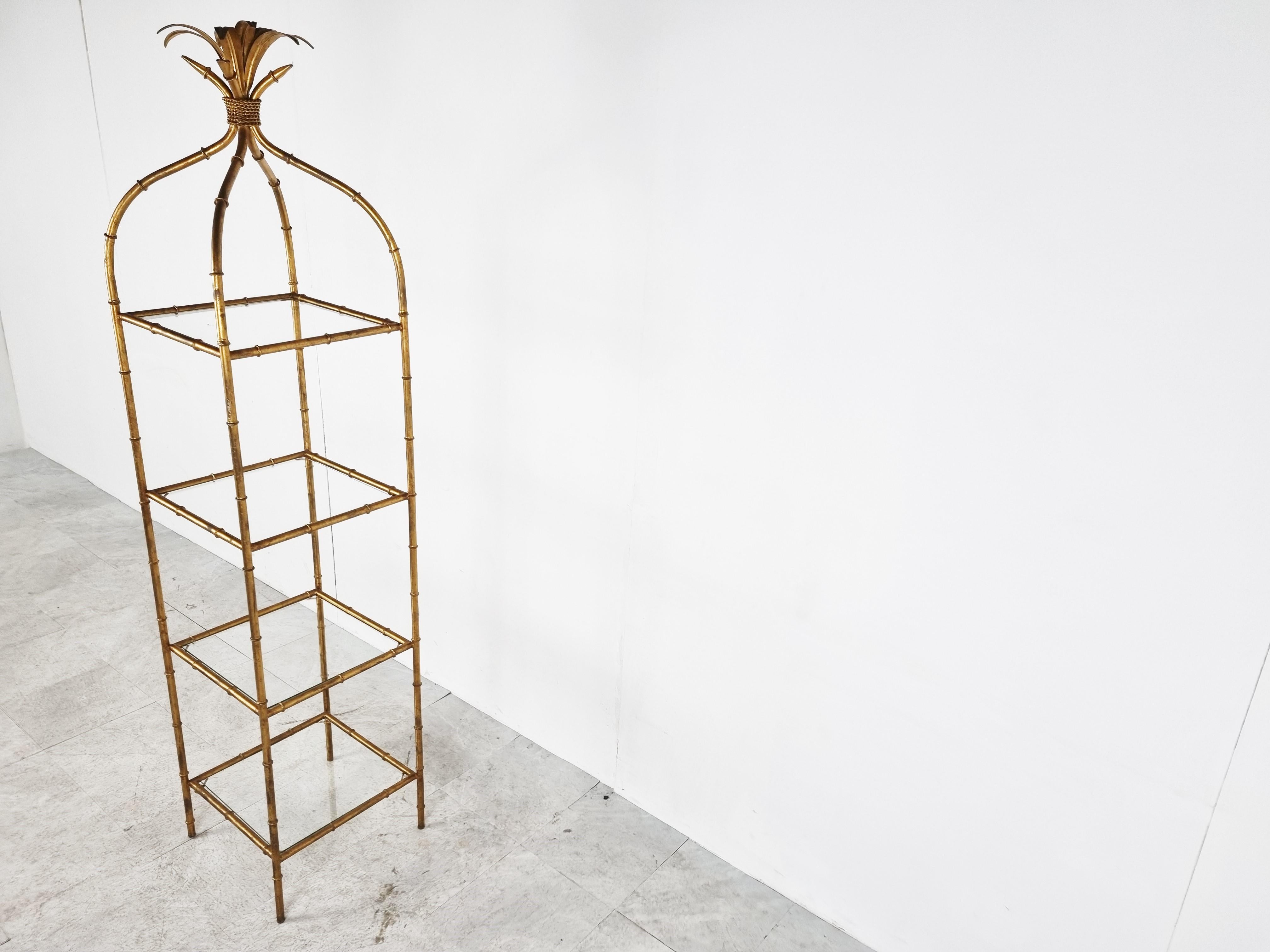Gilt Metal Faux Bamboo Etagere, 1960s 2