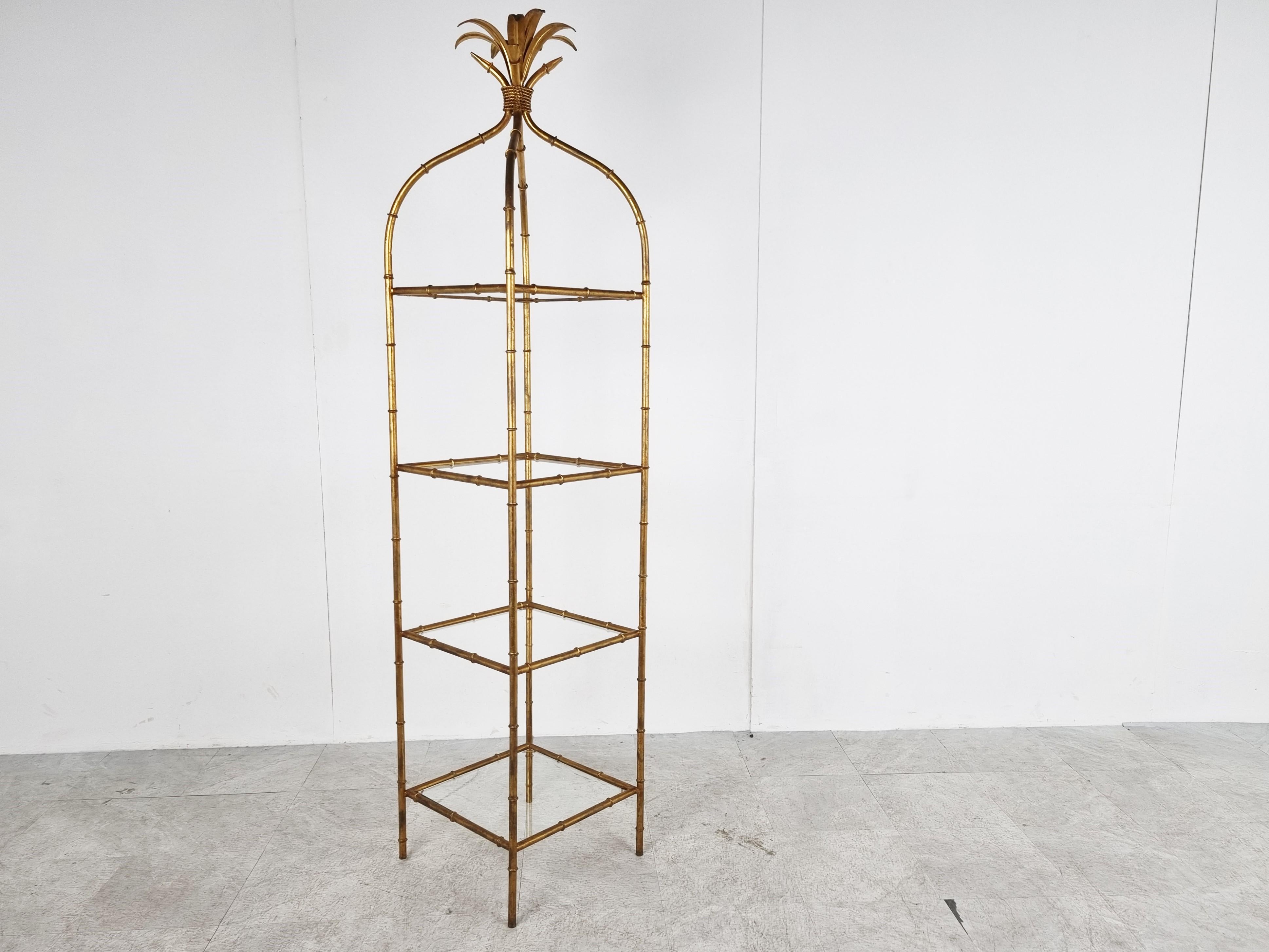 Gilt Metal Faux Bamboo Etagere, 1960s 3