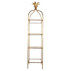 Gilt Metal Faux Bamboo Etagere, 1960s