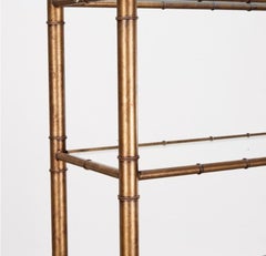 Gilt metal Faux Bamboo Etagere Shelves