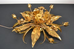 Gilt Metal Flower Flushmount or Floral Wall Light